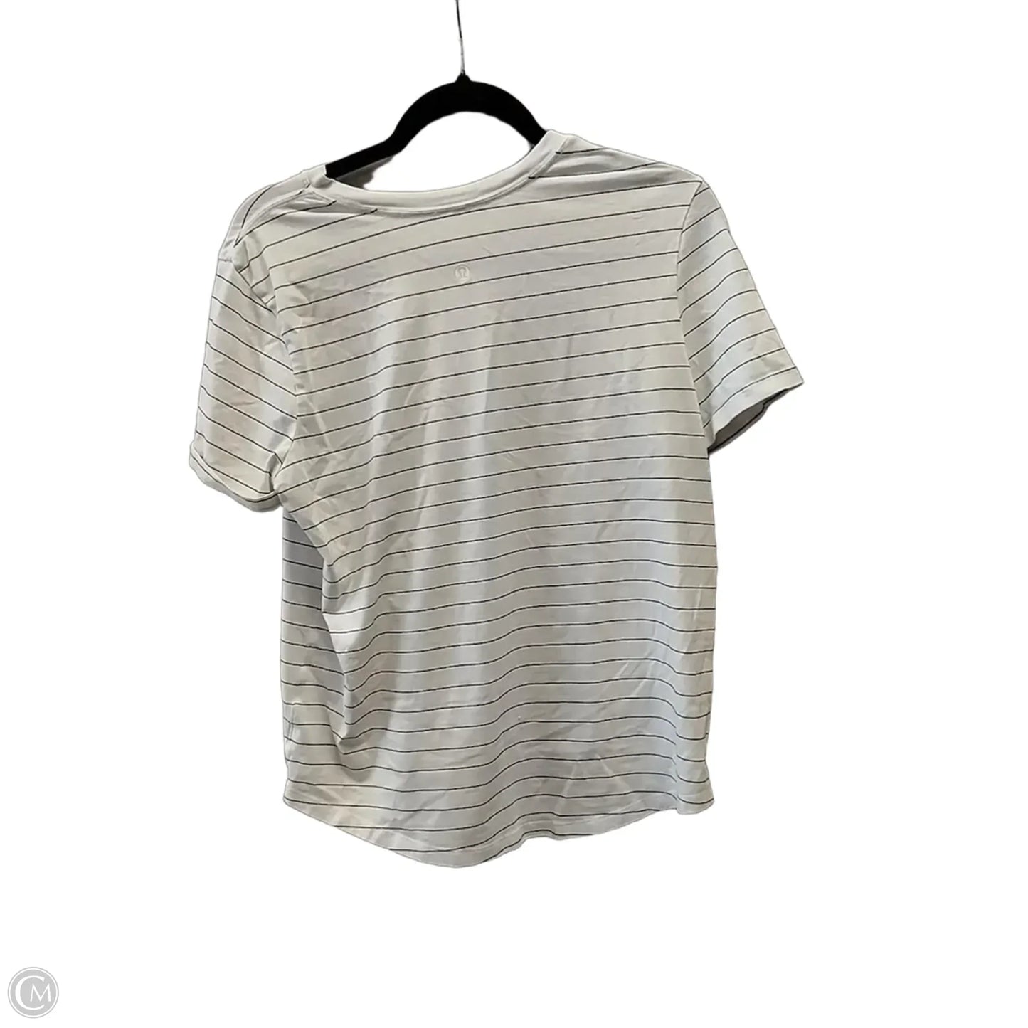 Athletic Top Short Sleeve By Lululemon In Striped Pattern, Size: S