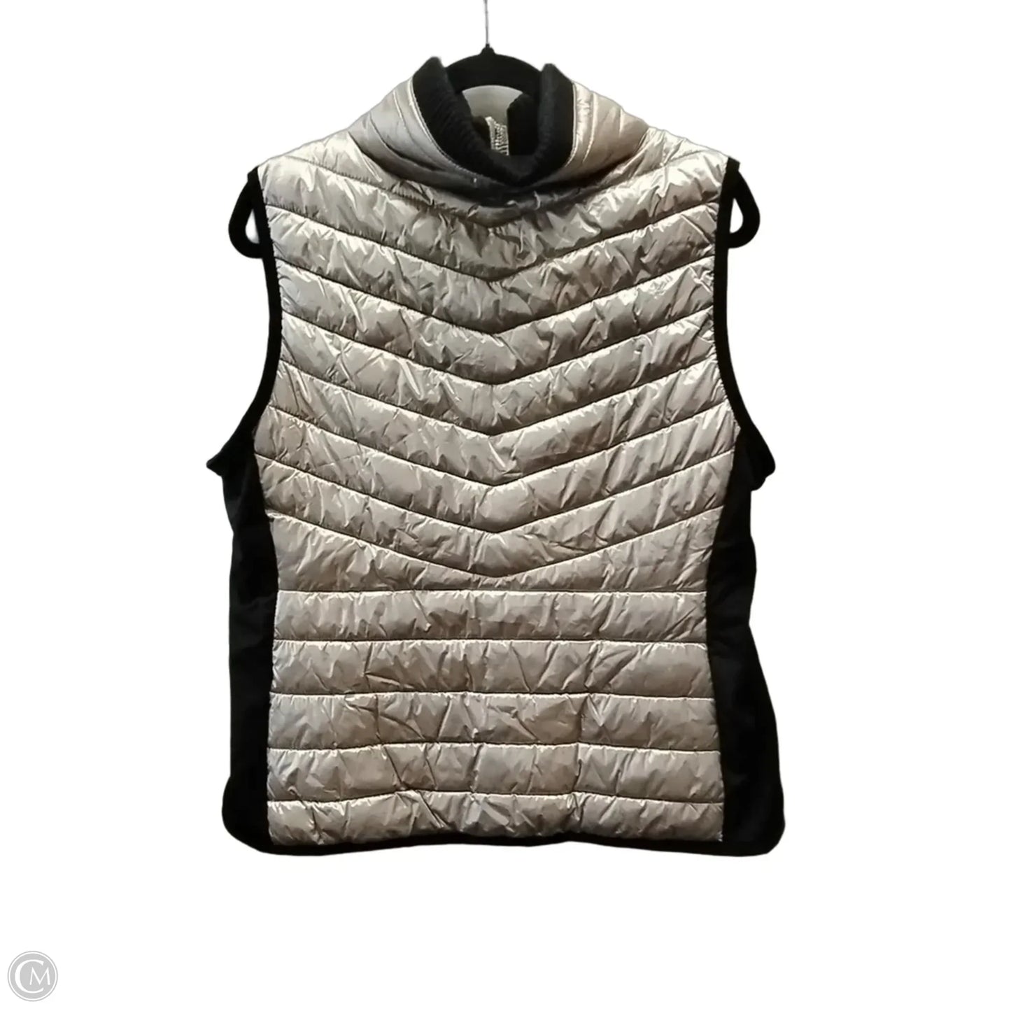 Vest Puffer & Quilted By Calvin Klein In Black & Purple, Size: Xl