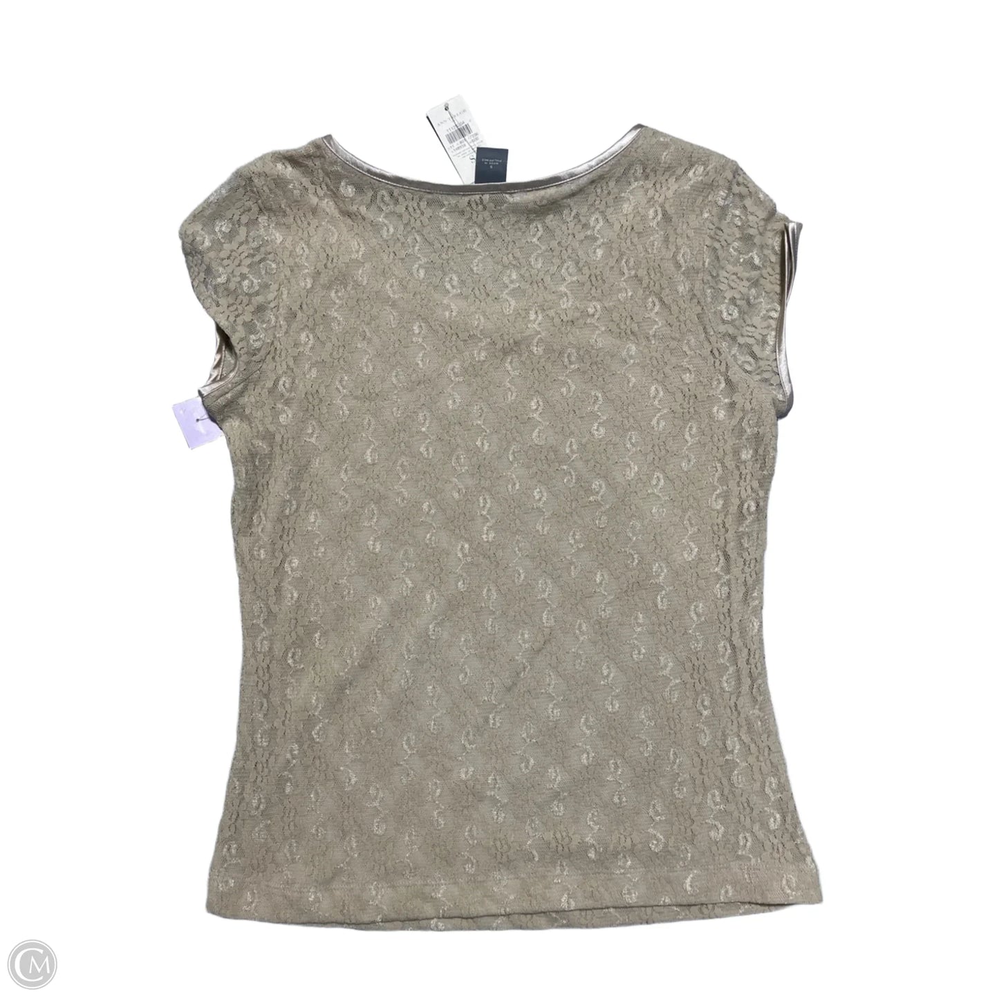 Top Short Sleeve Basic By Ann Taylor In Tan, Size: Small