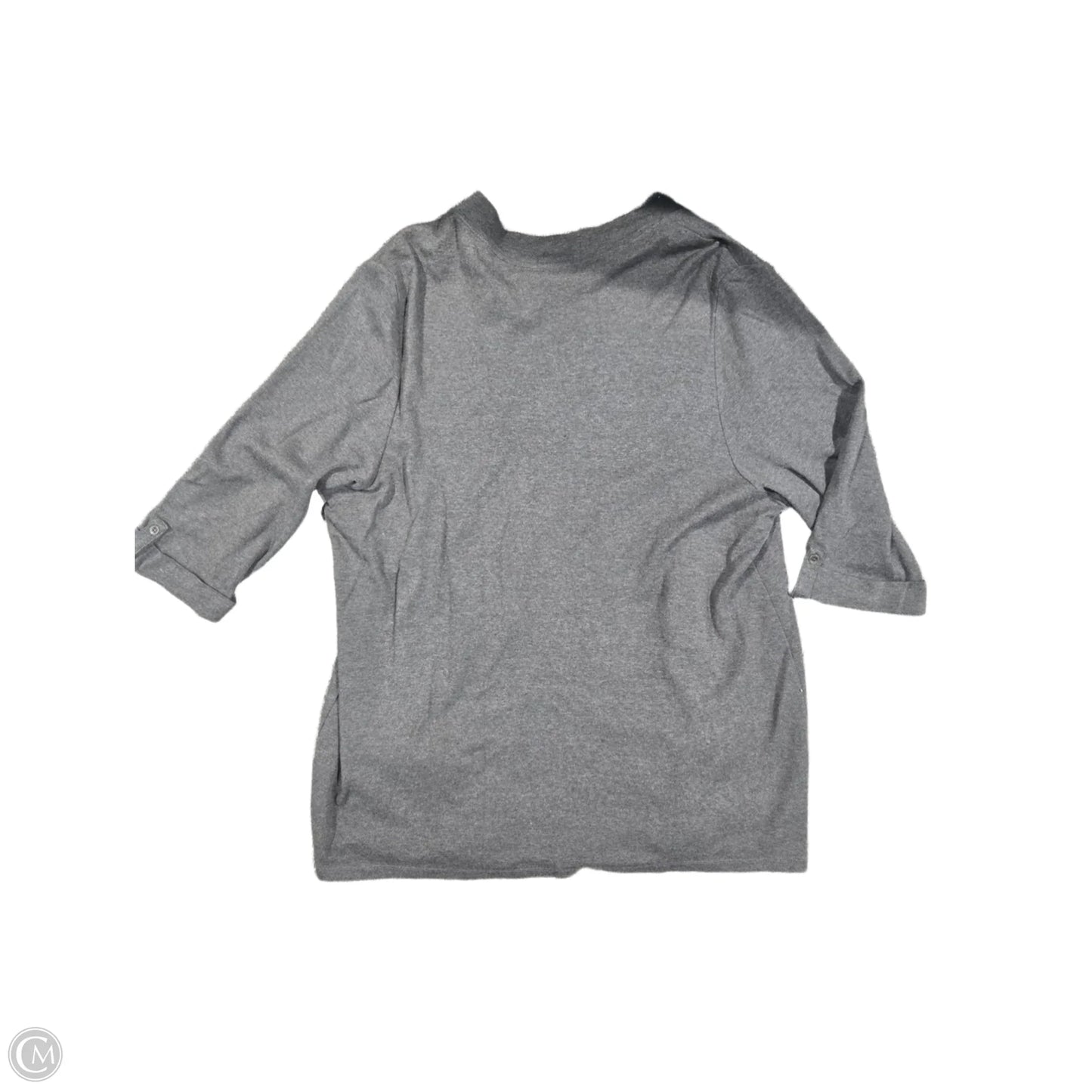 Cardigan By Karen Scott In Grey, Size: 3x