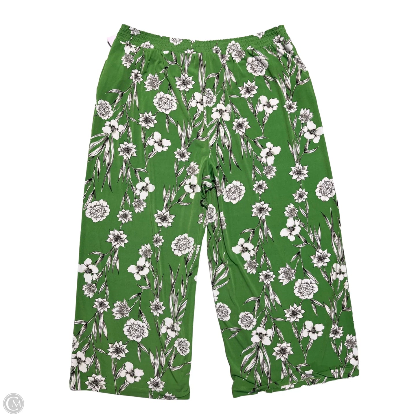 Pants Linen By New Directions In Green, Size: Xl