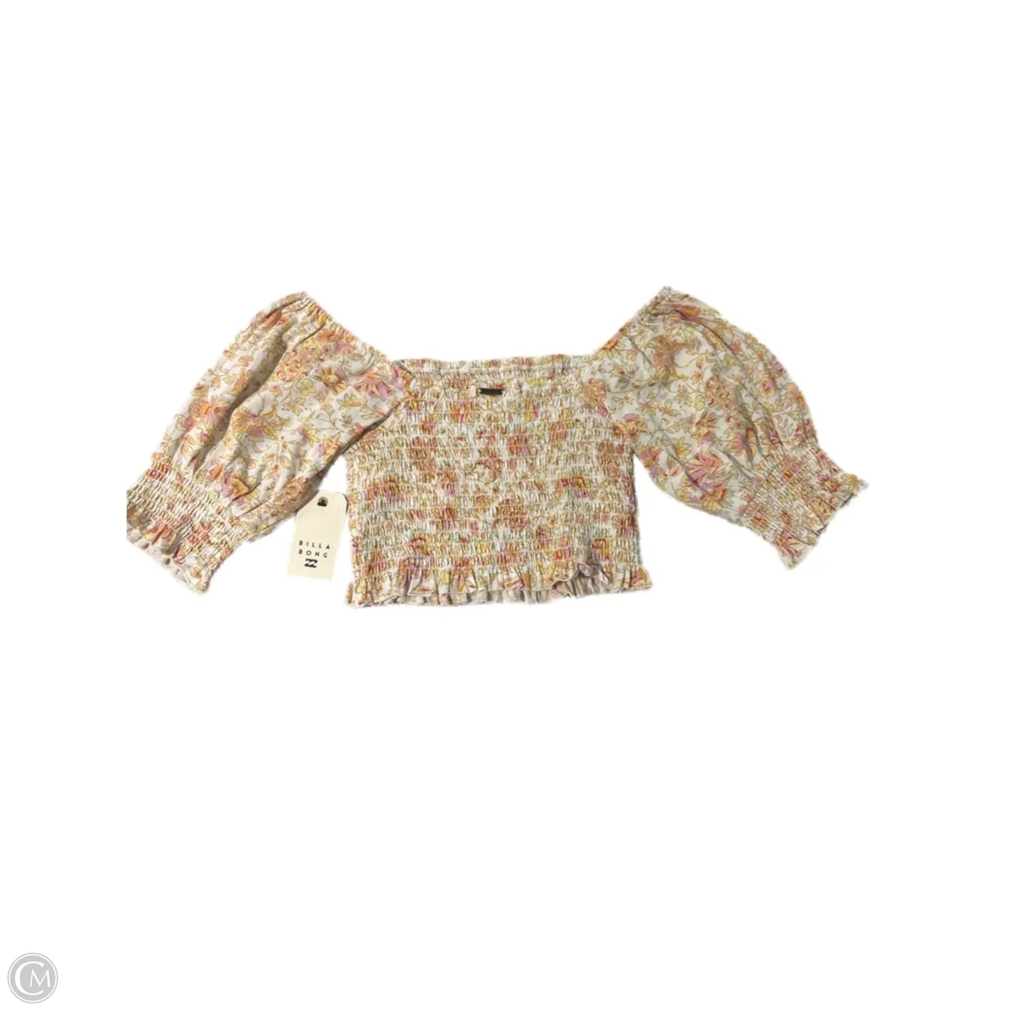 Top Short Sleeve By Billabong In Floral Print, Size: L