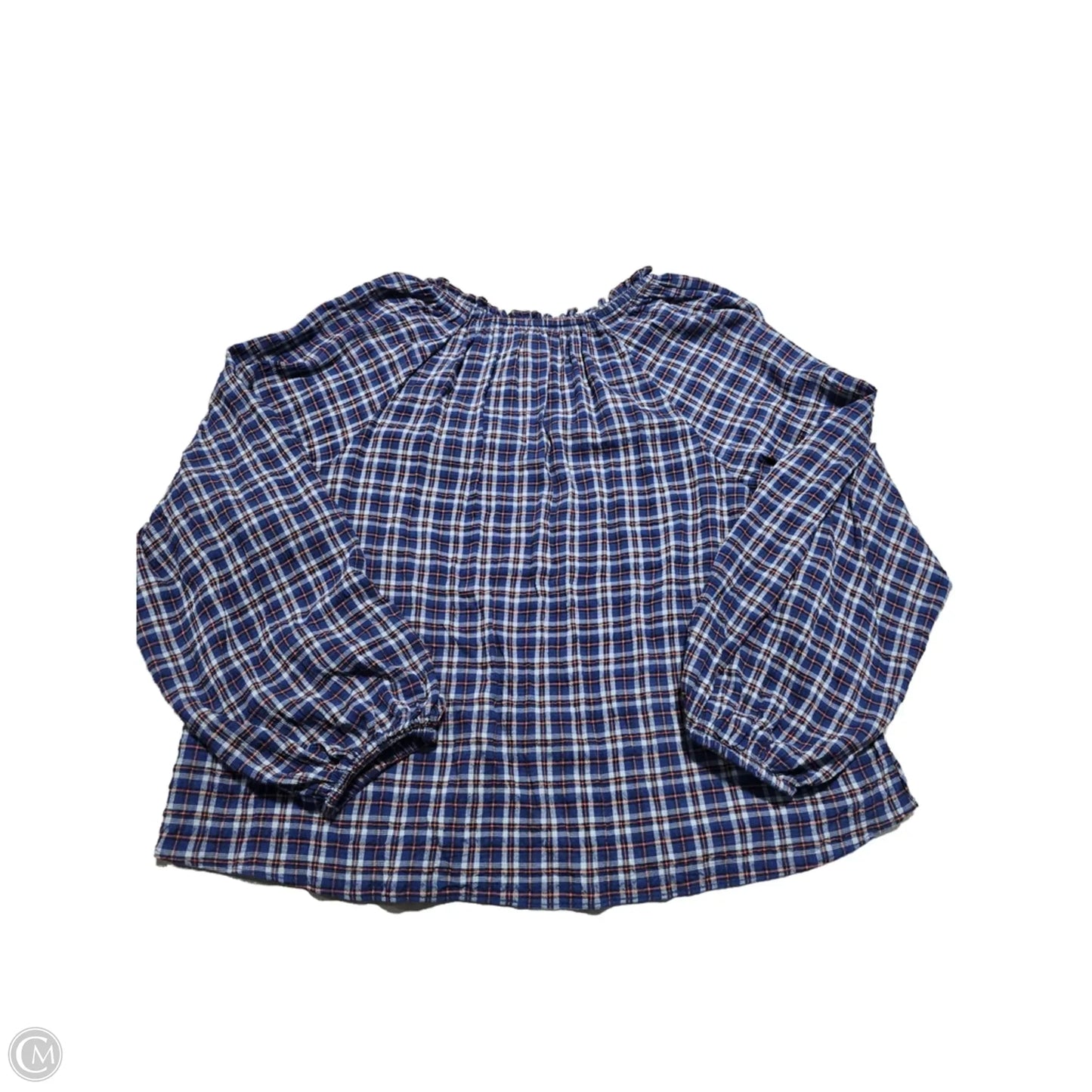 Top Long Sleeve By Old Navy In Plaid Pattern, Size: L