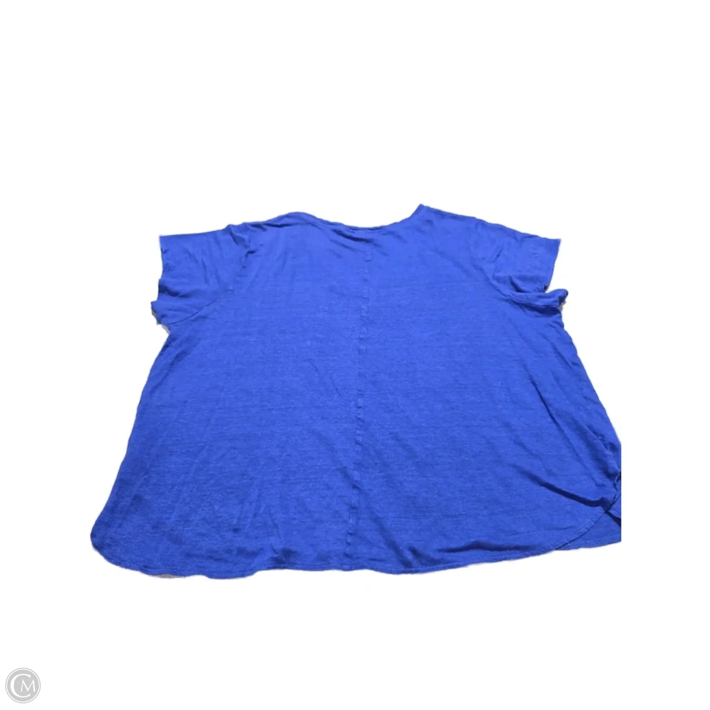 Top Short Sleeve By Tahari By Arthur Levine In Blue, Size: 3x