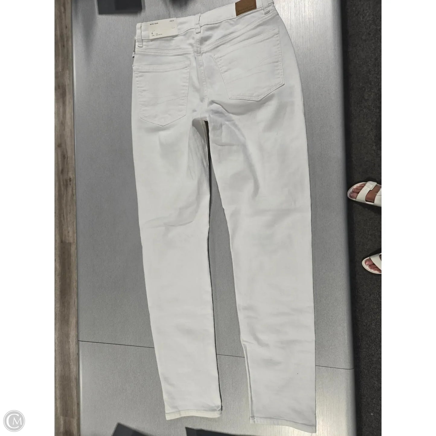 Jeans Skinny By American Eagle In White Denim, Size: 4l