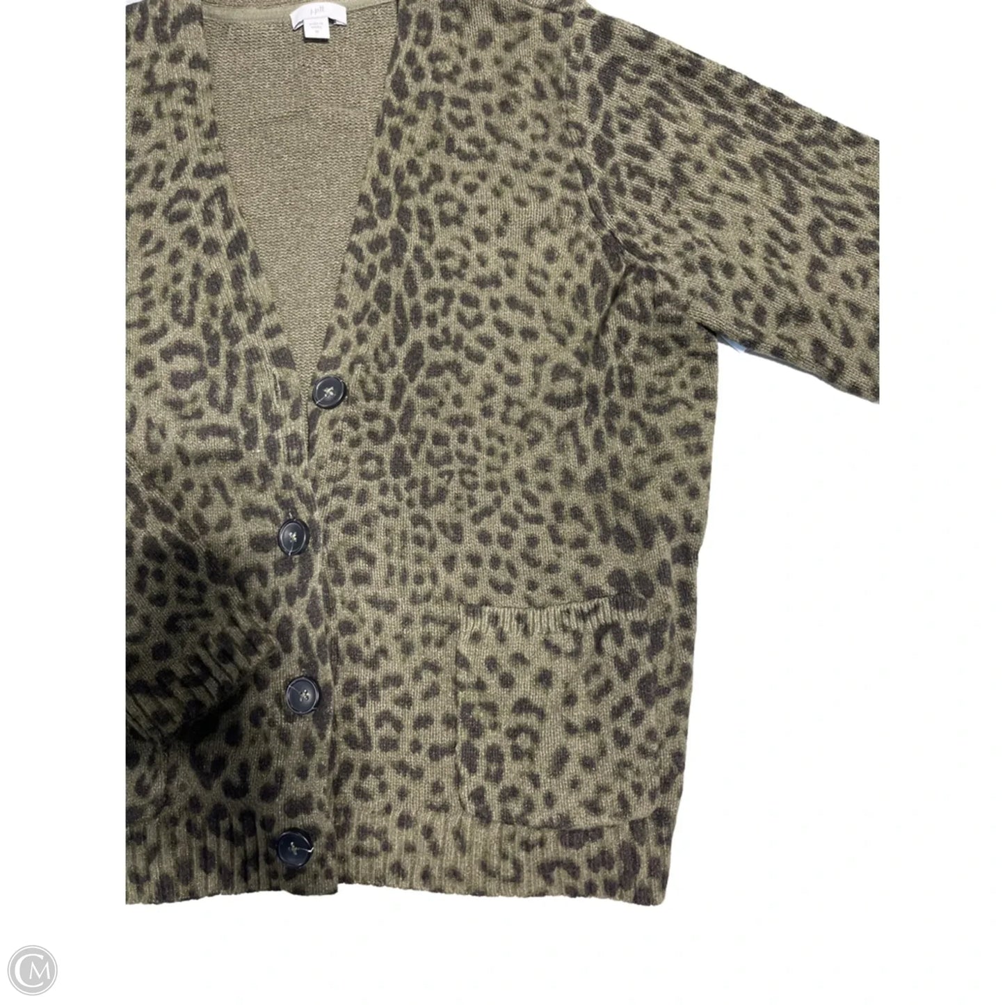 Sweater Cardigan By J. Jill In Animal Print, Size: M
