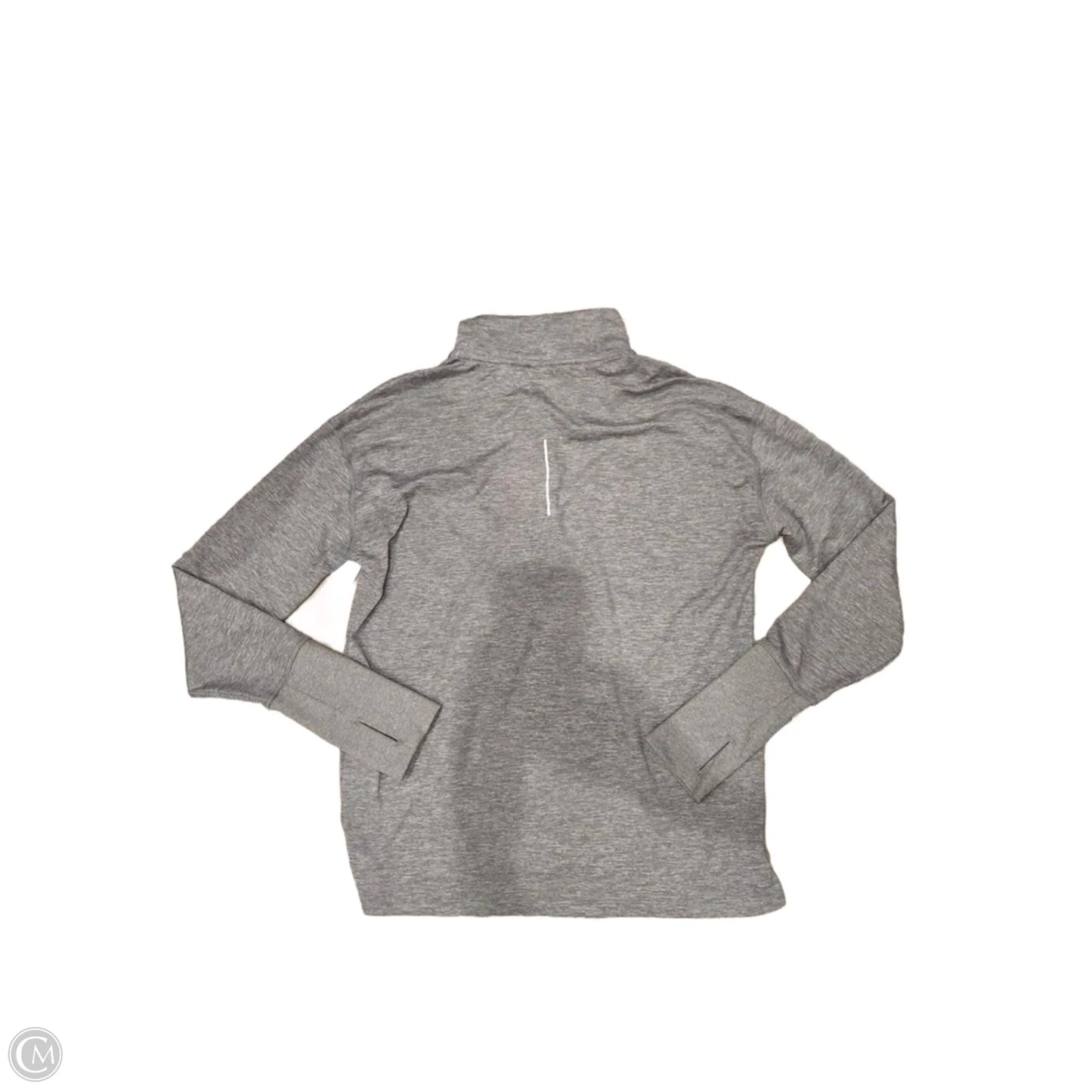Athletic Top Long Sleeve Collar By Nike In Grey, Size: S
