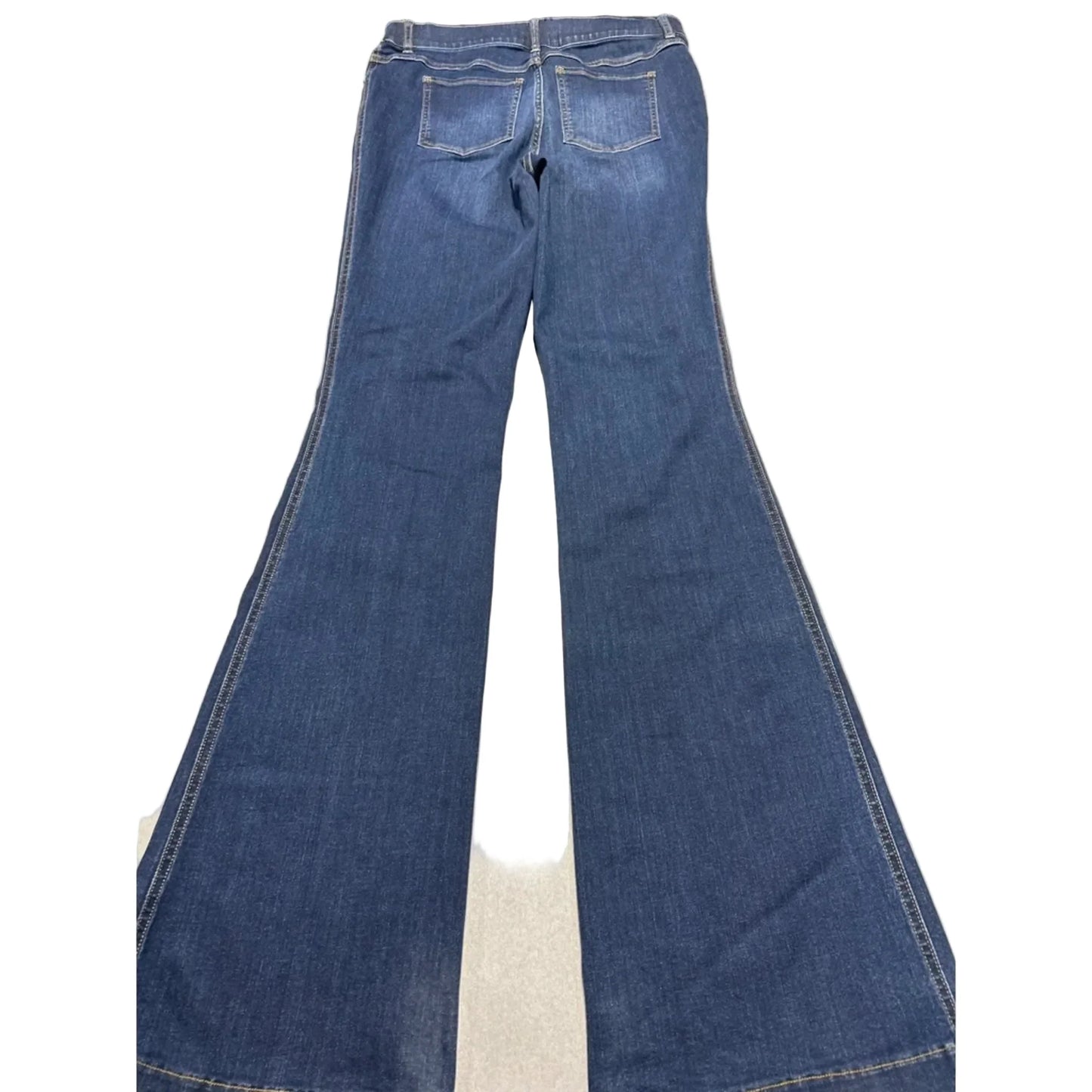 Jeans Flared By Spanx In Blue Denim, Size: 12