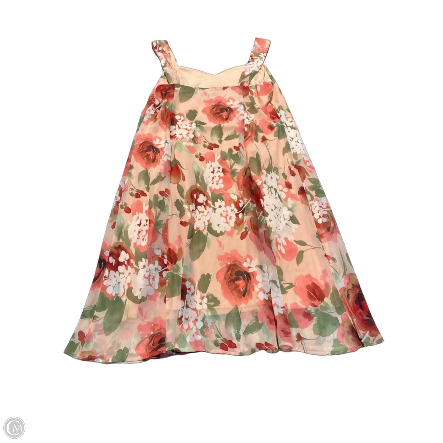 Dress Casual Midi By Connected Apparel In Peach, Size: 2x