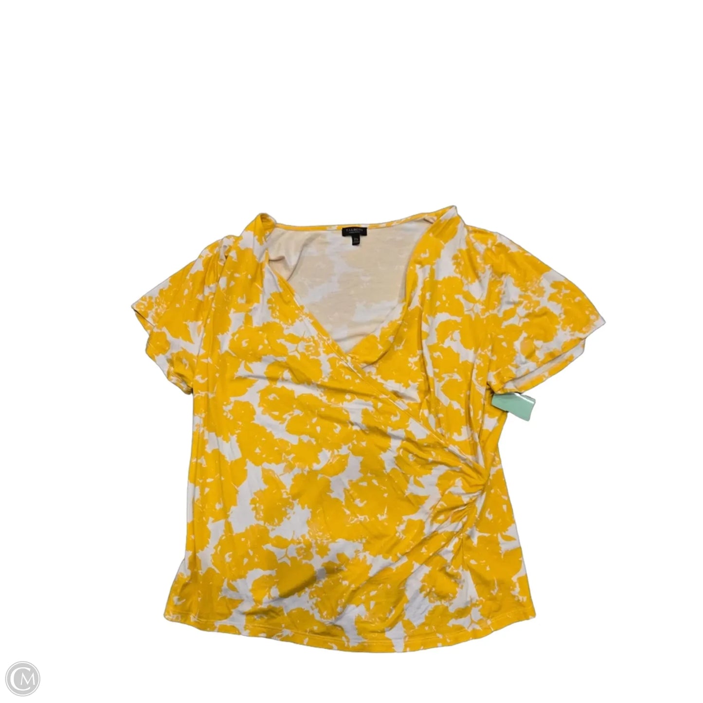 Top Short Sleeve By Talbots In Yellow, Size: 2x