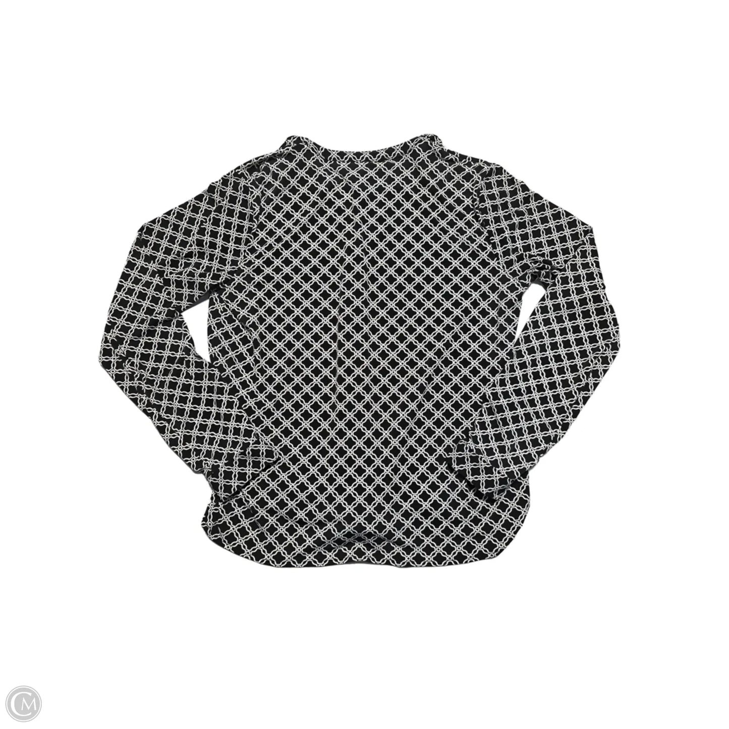 Blouse 3/4 Sleeve By Dana Buchman In Black & White, Size: M