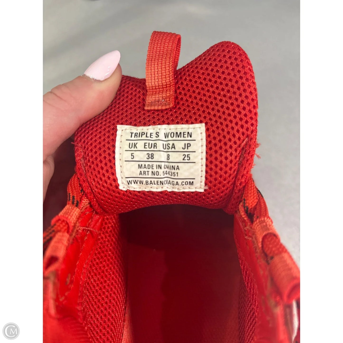 Shoes Luxury Designer By Balenciaga In Red, Size: 7.5