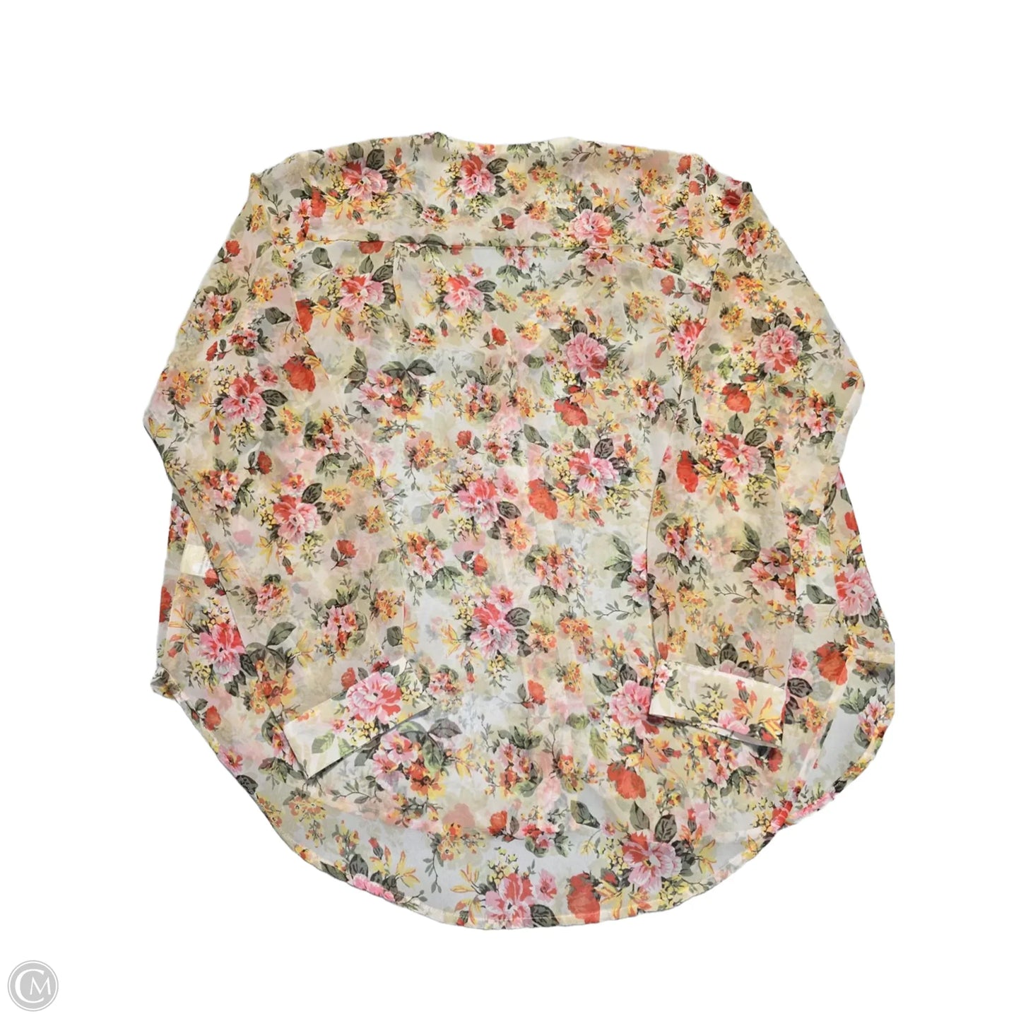 Blouse Long Sleeve By Pleione In Floral Print, Size: L