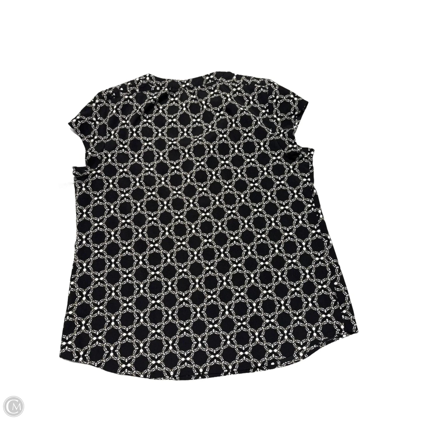 Top Short Sleeve By Croft And Barrow In Black & White, Size: Xl