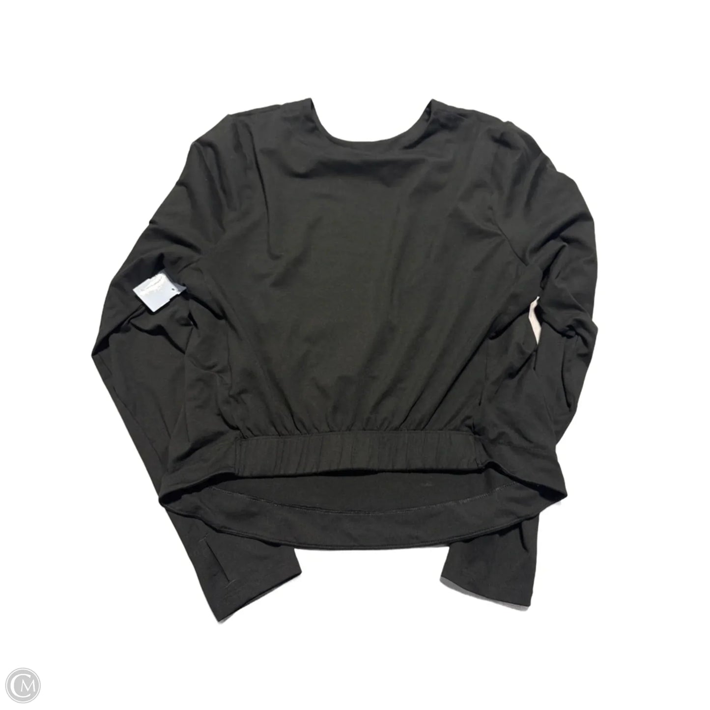 Athletic Top Long Sleeve Collar By Nike In Black, Size: M