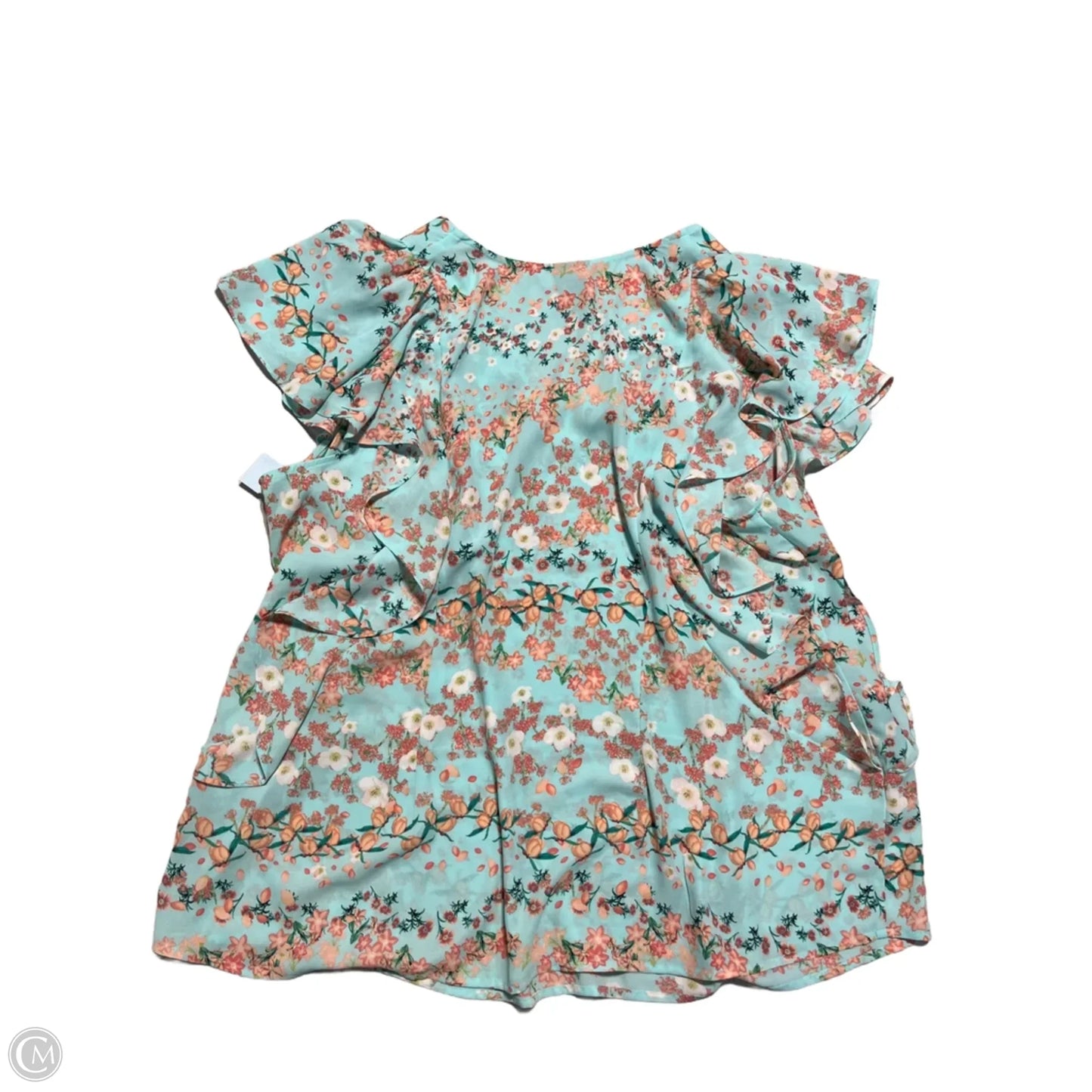 Blouse Short Sleeve By Worthington In Blue, Size: 2x