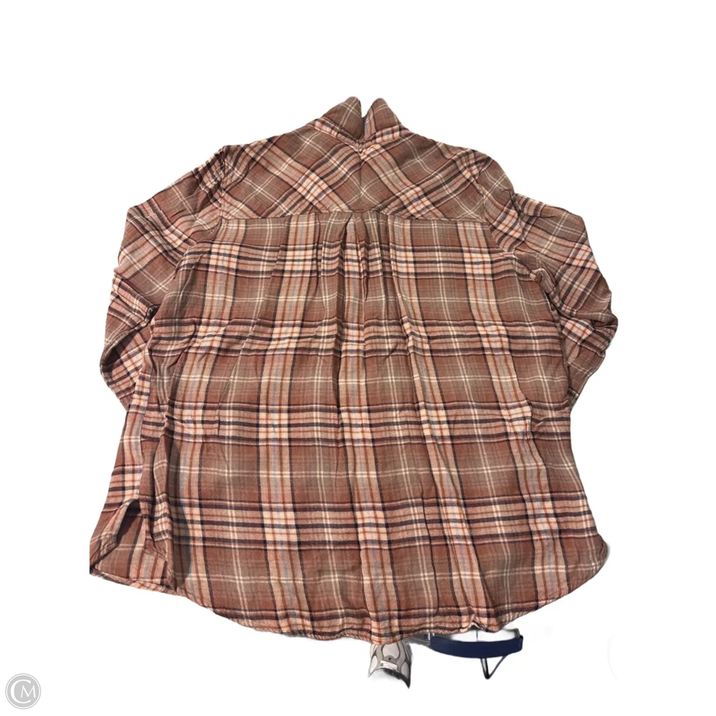 Top Long Sleeve By Be Cool In Brown, Size: L