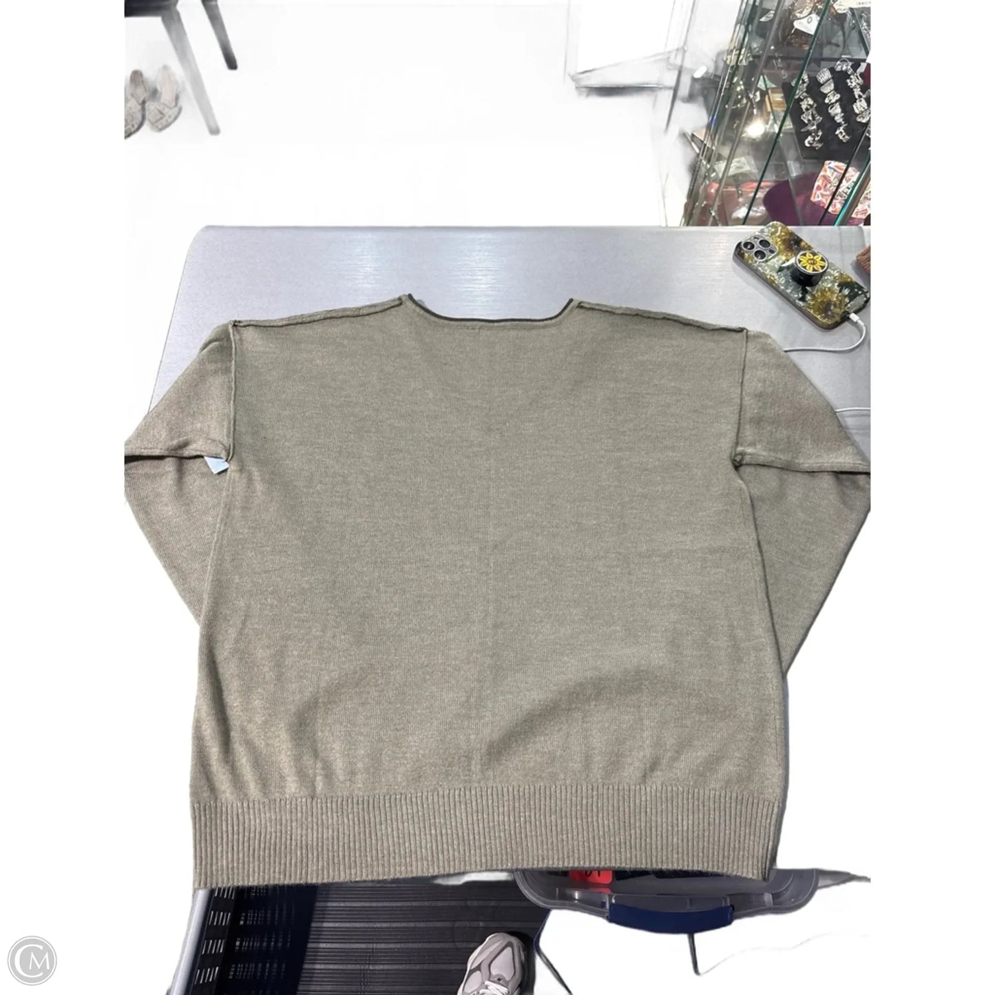 Top Long Sleeve By Pulse In Green, Size: L