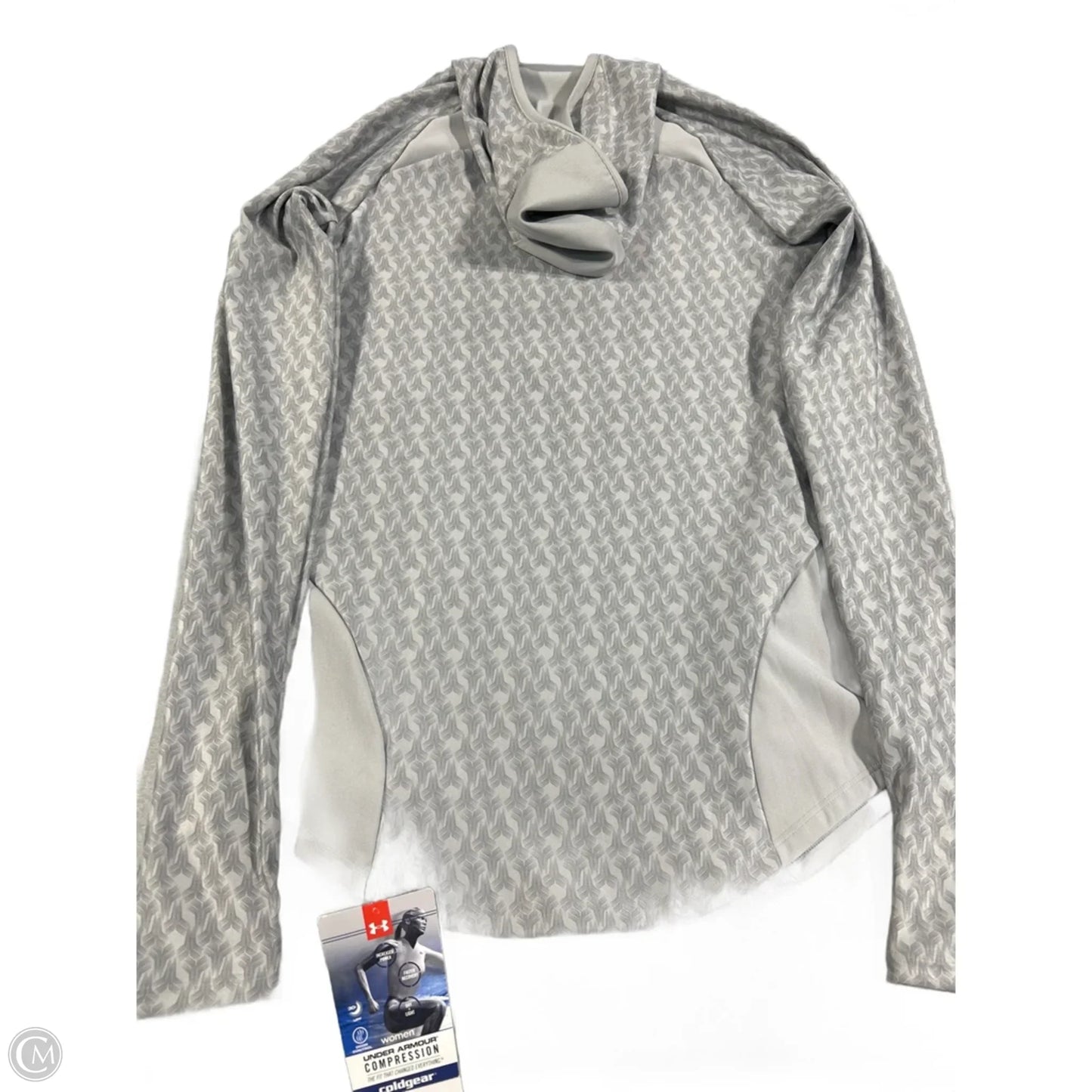 Athletic Top Long Sleeve Hoodie By Under Armour In Grey, Size: L