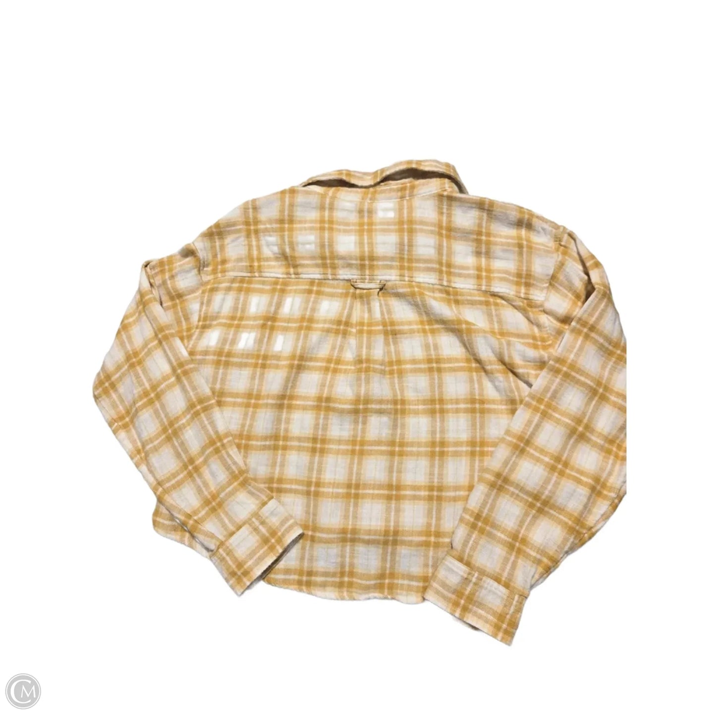 Top Long Sleeve By American Eagle In Plaid Pattern, Size: M