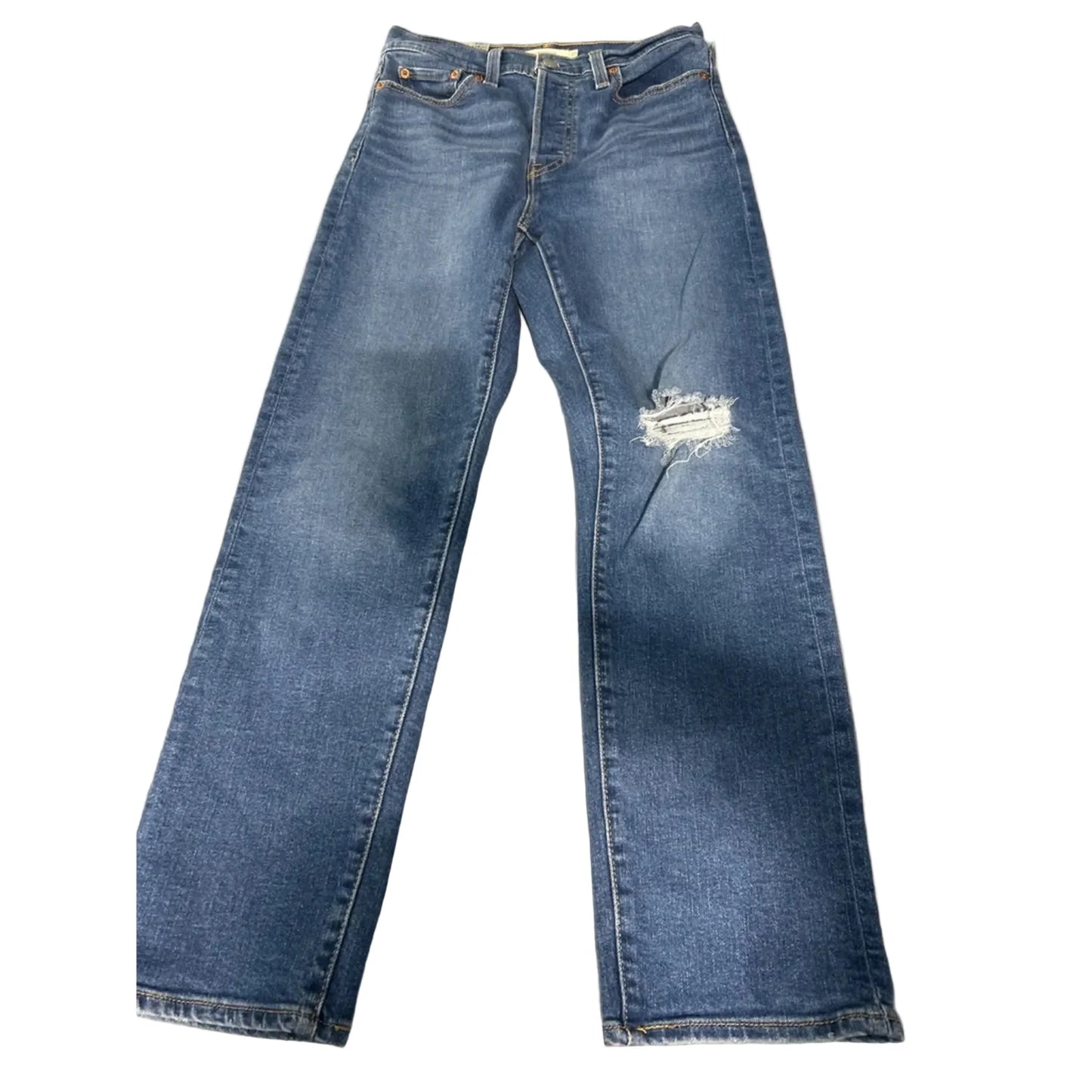 Jeans Straight By Levis In Blue Denim, Size: 4