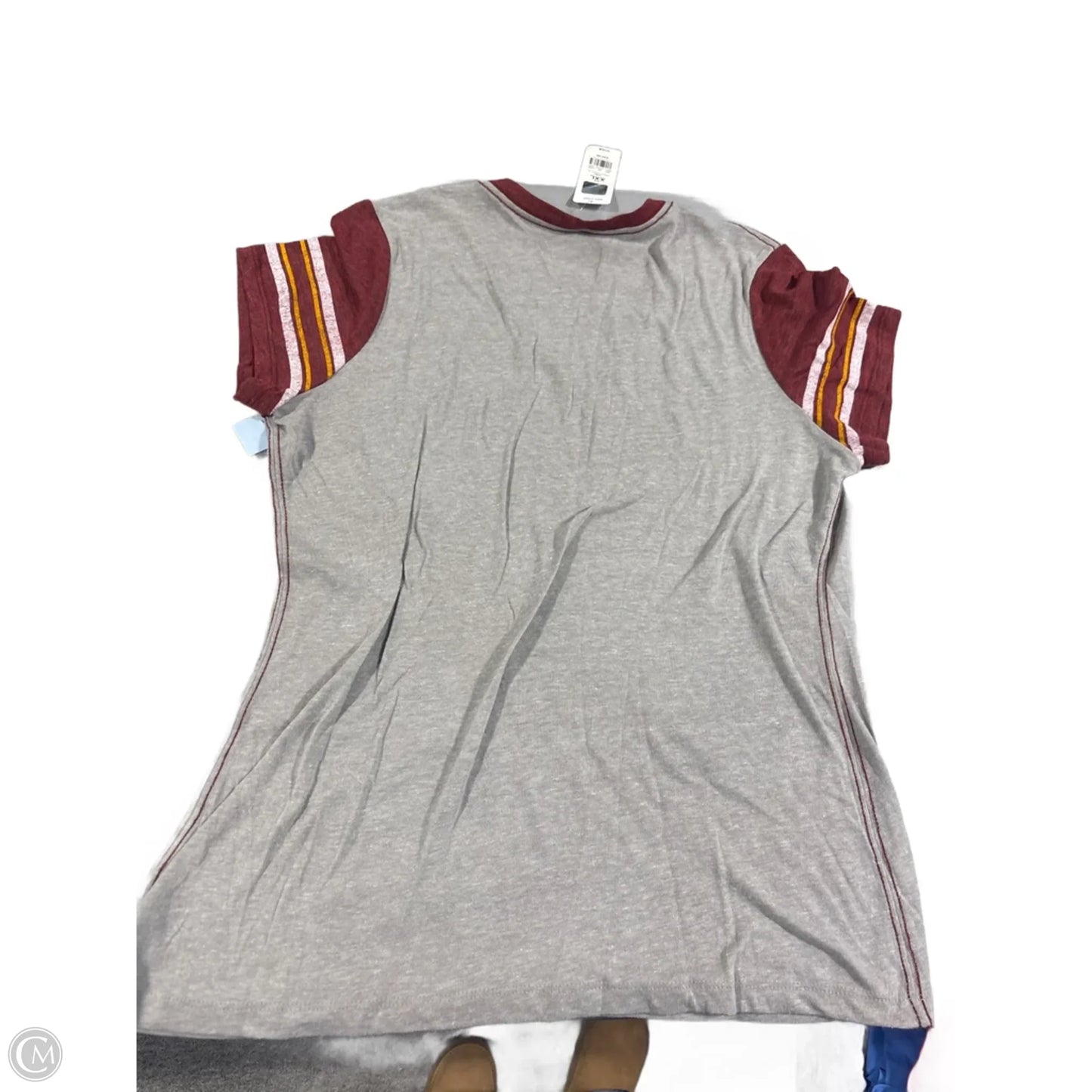 Top Short Sleeve By Nfl In Grey & Red, Size: Xxl