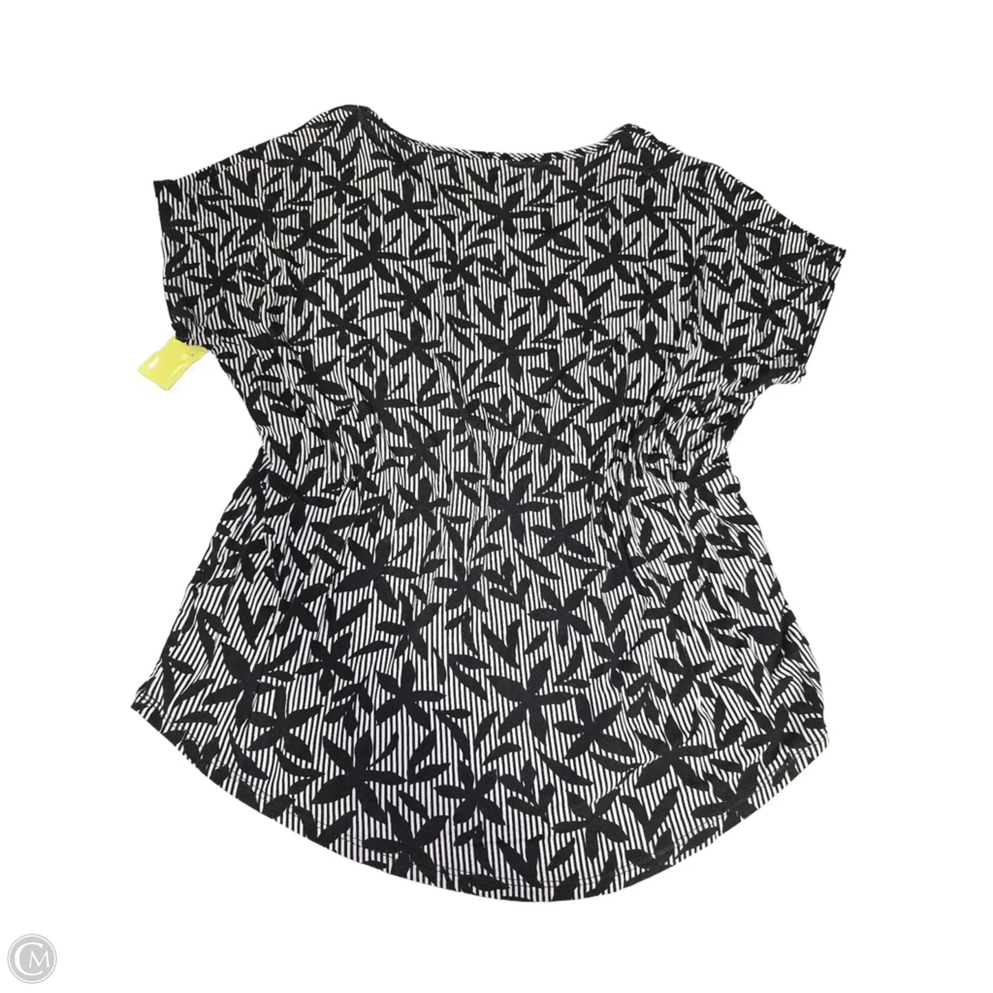 Top Short Sleeve By Lands End In Black & White, Size: L