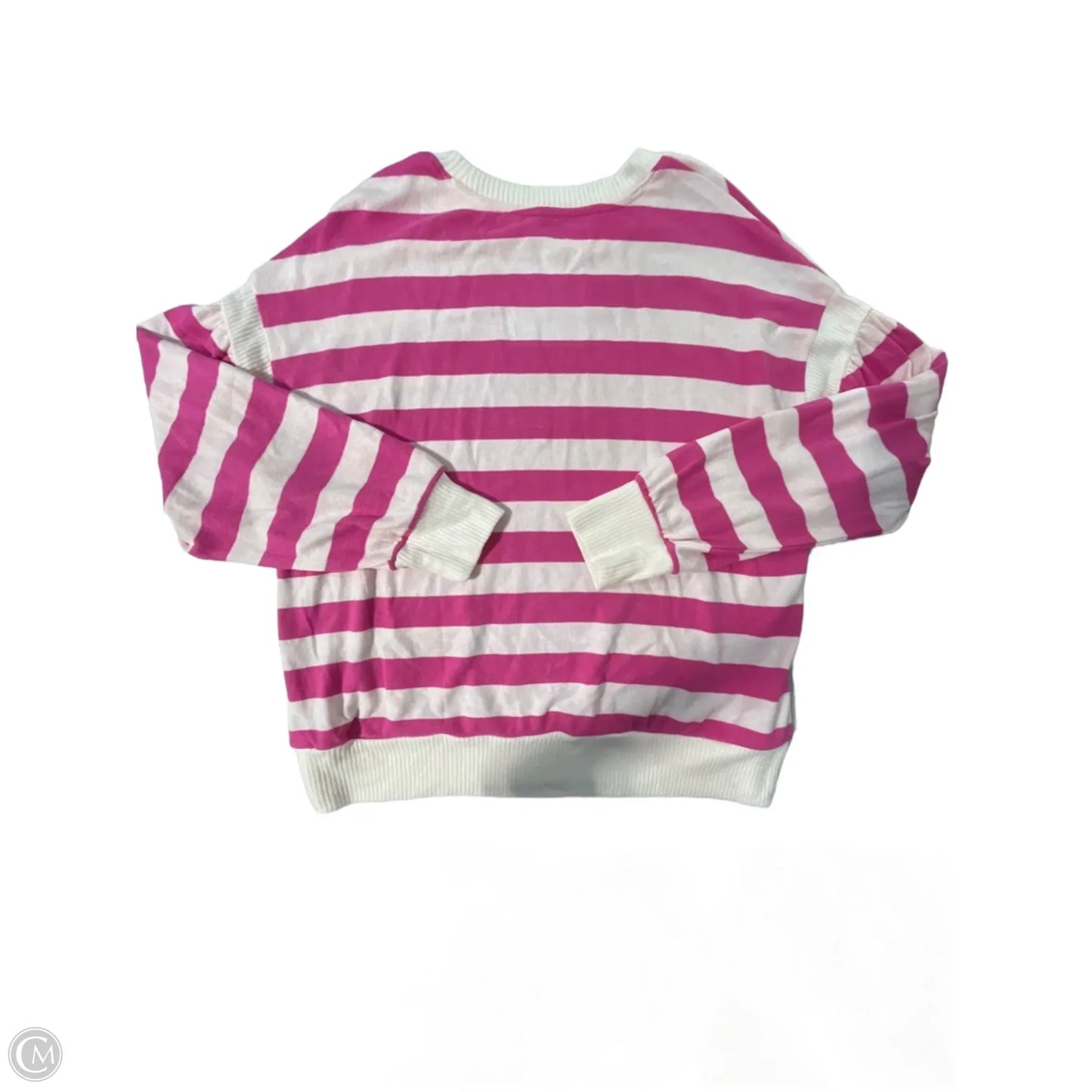 Top Long Sleeve By Sonoma In Pink & White, Size: M