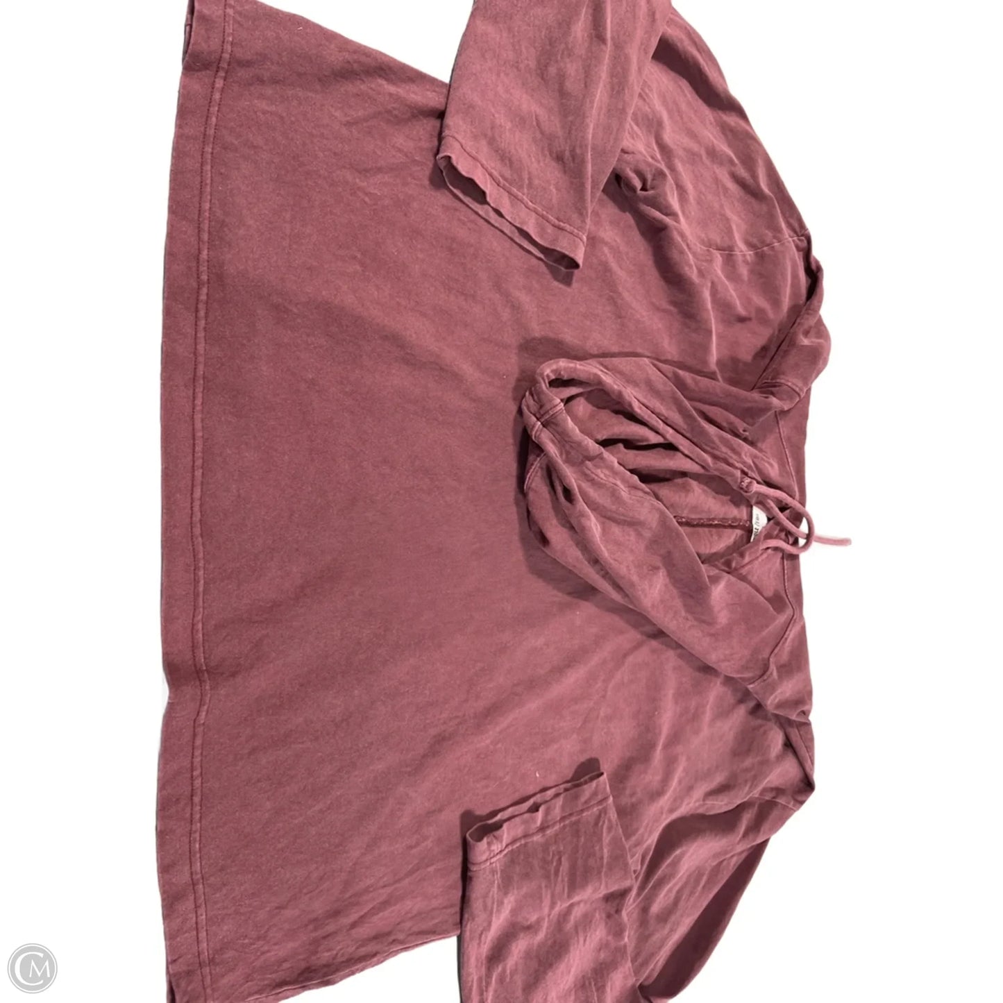 Top Long Sleeve By Double Zero In Maroon, Size: L