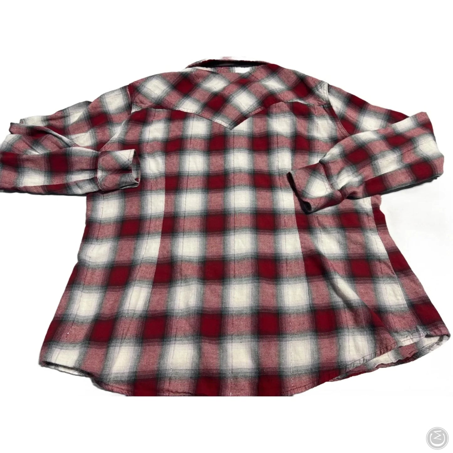 Top Long Sleeve By Wrangler In Plaid Pattern, Size: Xxl
