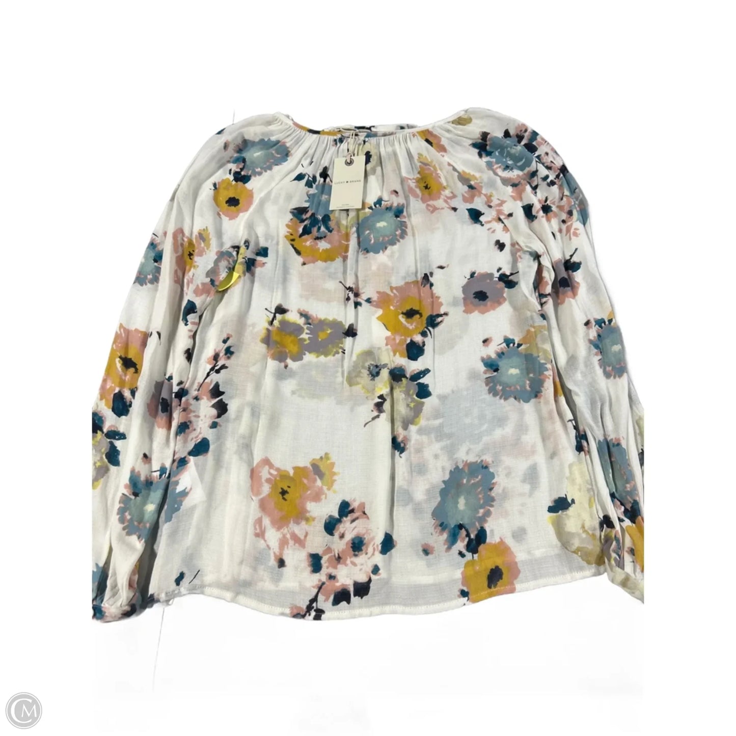 Blouse Long Sleeve By Lucky Brand In Floral Print, Size: S