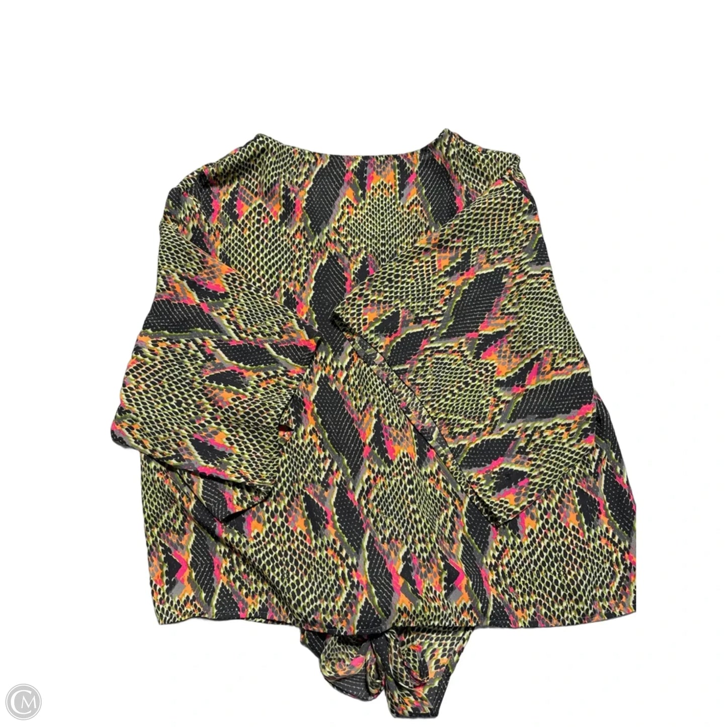 Top Short Sleeve By Adrienne In Snakeskin Print, Size: S