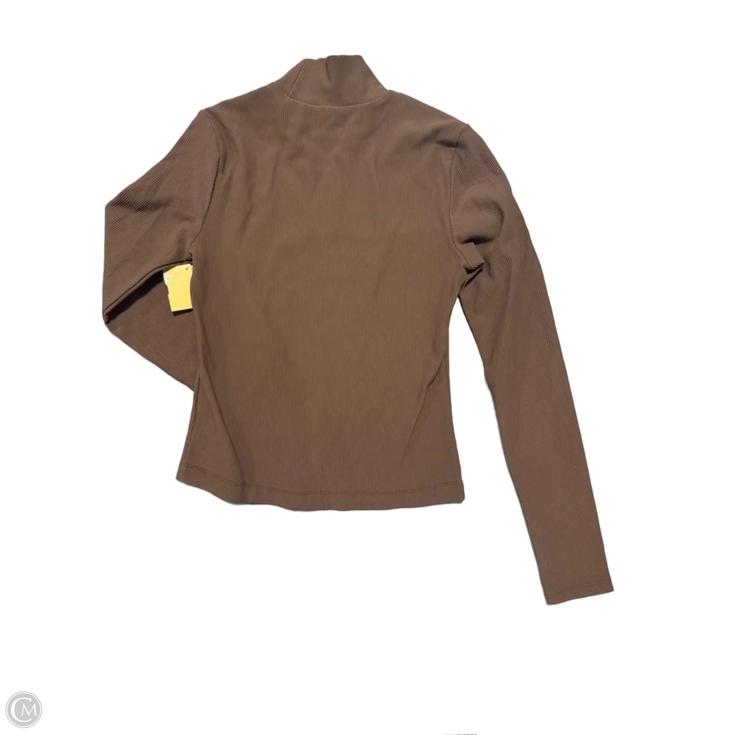 Athletic Top Long Sleeve Collar By 90 Degrees By Reflex In Brown, Size: S