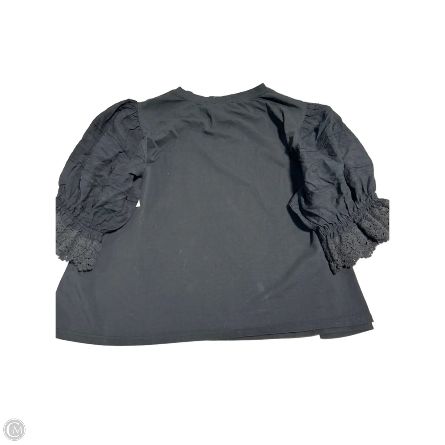 Top Short Sleeve By Laura Ashley In Black, Size: 3x