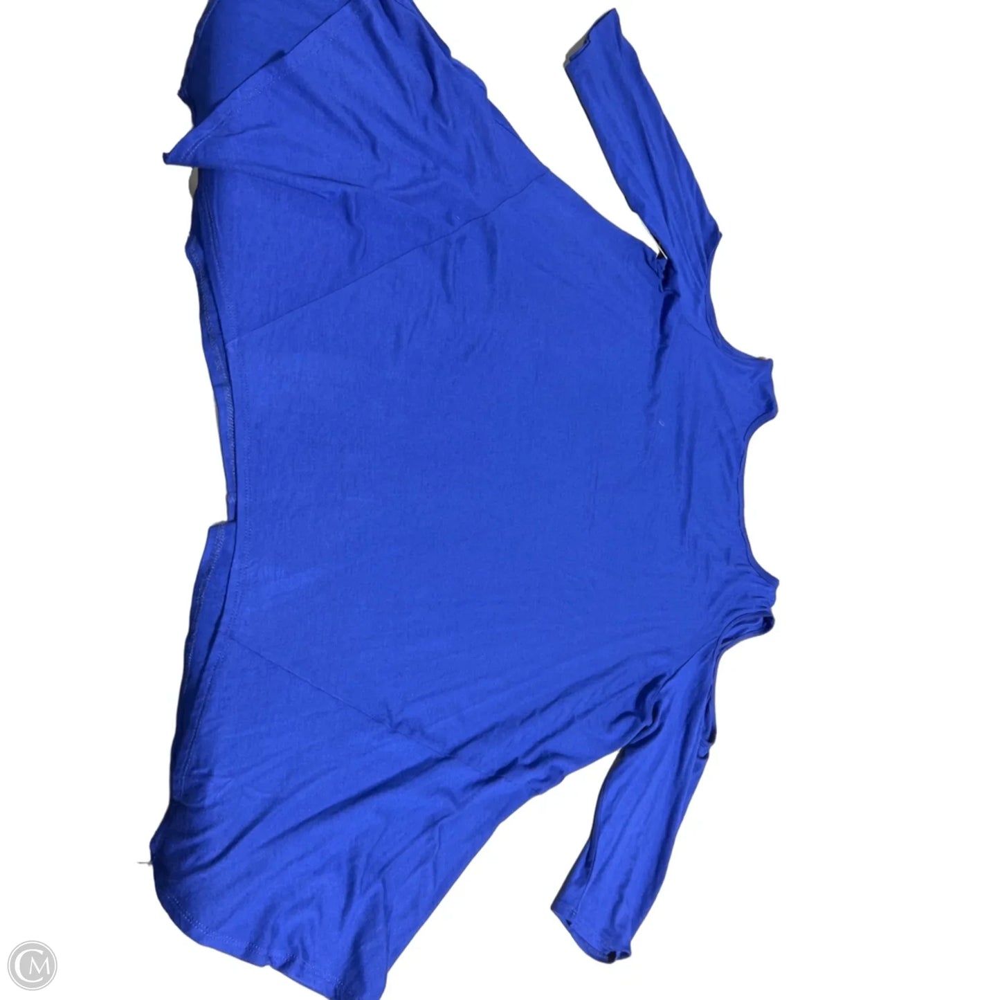 Top 3/4 Sleeve By Green Envelope In Blue, Size: 2x