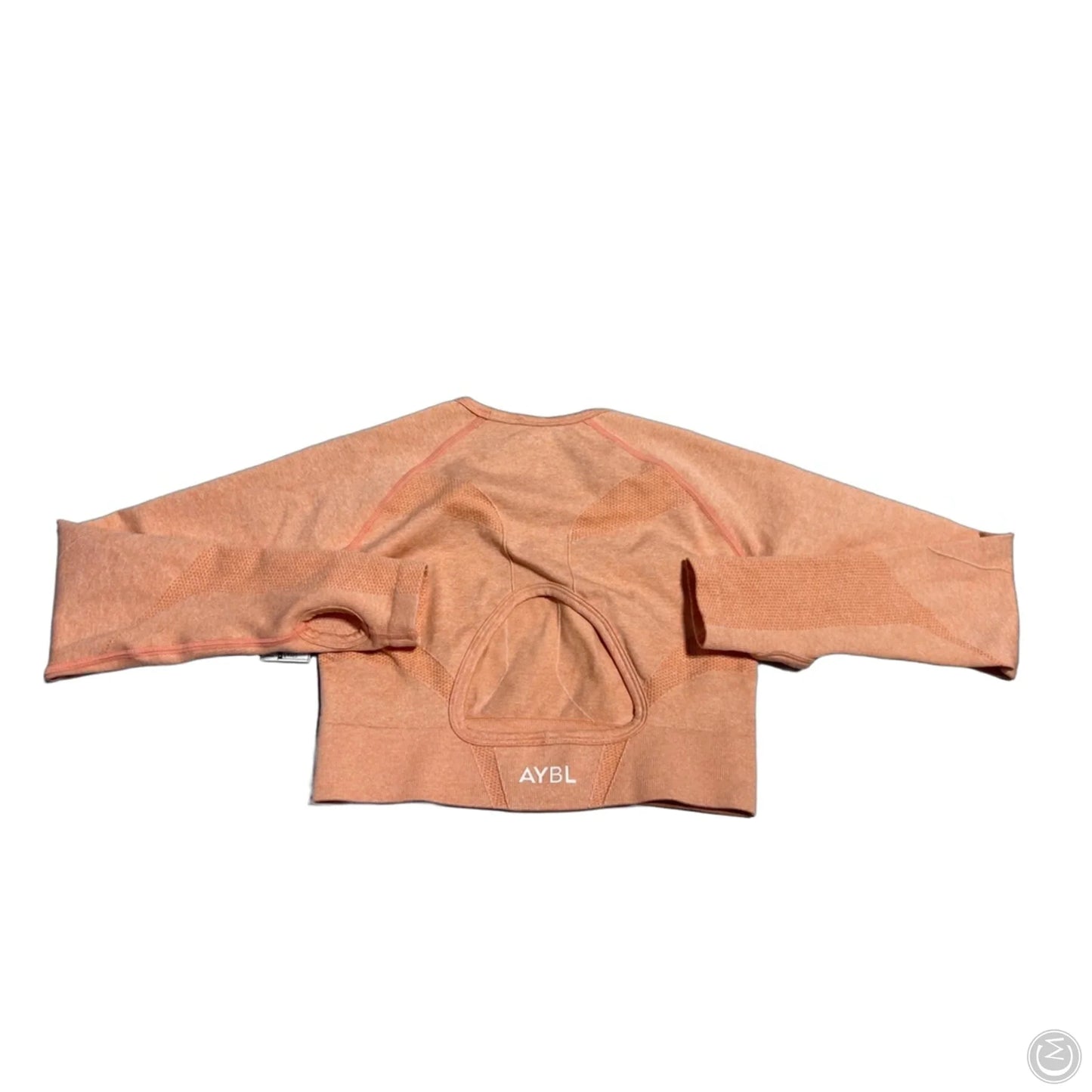 Athletic Top Long Sleeve Collar By Cmc In Orange, Size: M