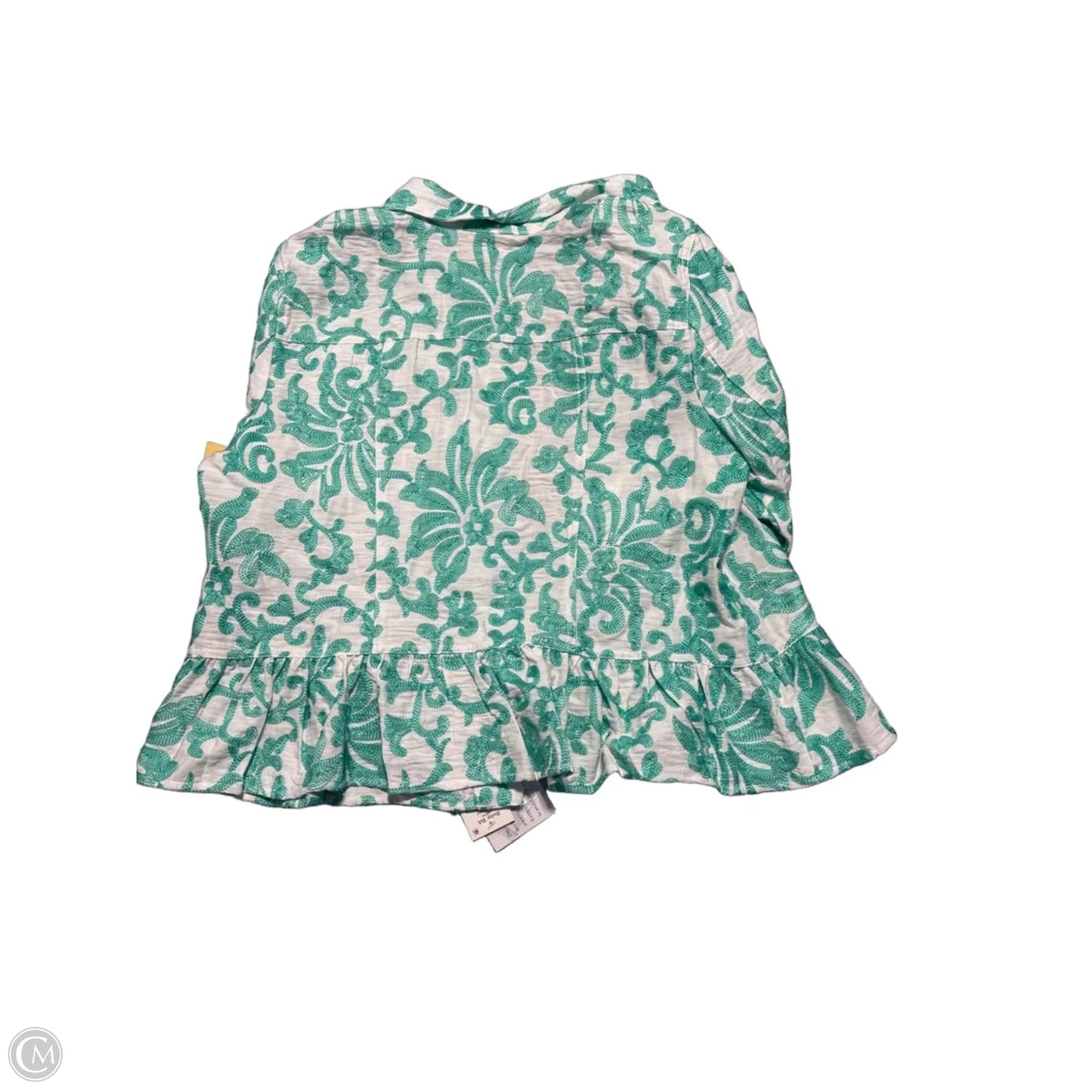 Top 3/4 Sleeve By Ruby Rd In Green & White, Size: Lp