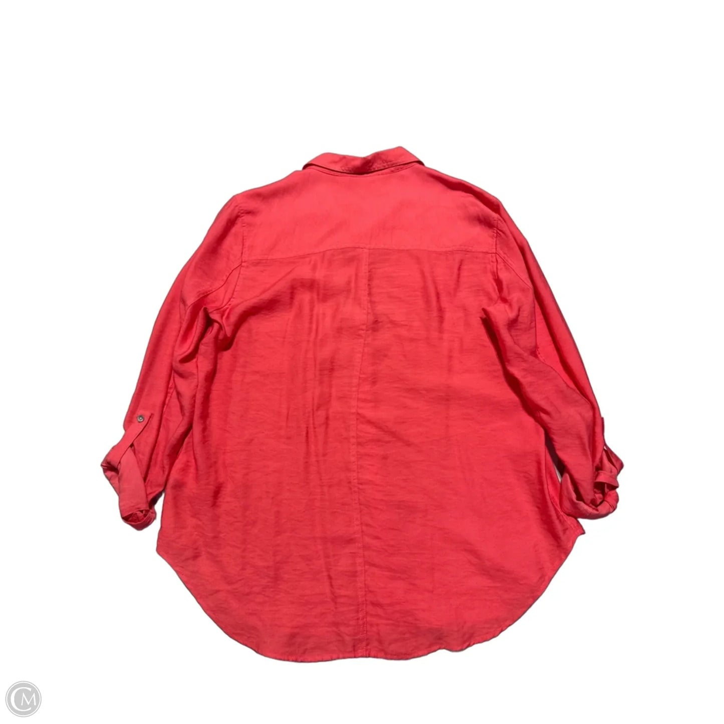 Top Long Sleeve By Calvin Klein In Coral, Size: Xl