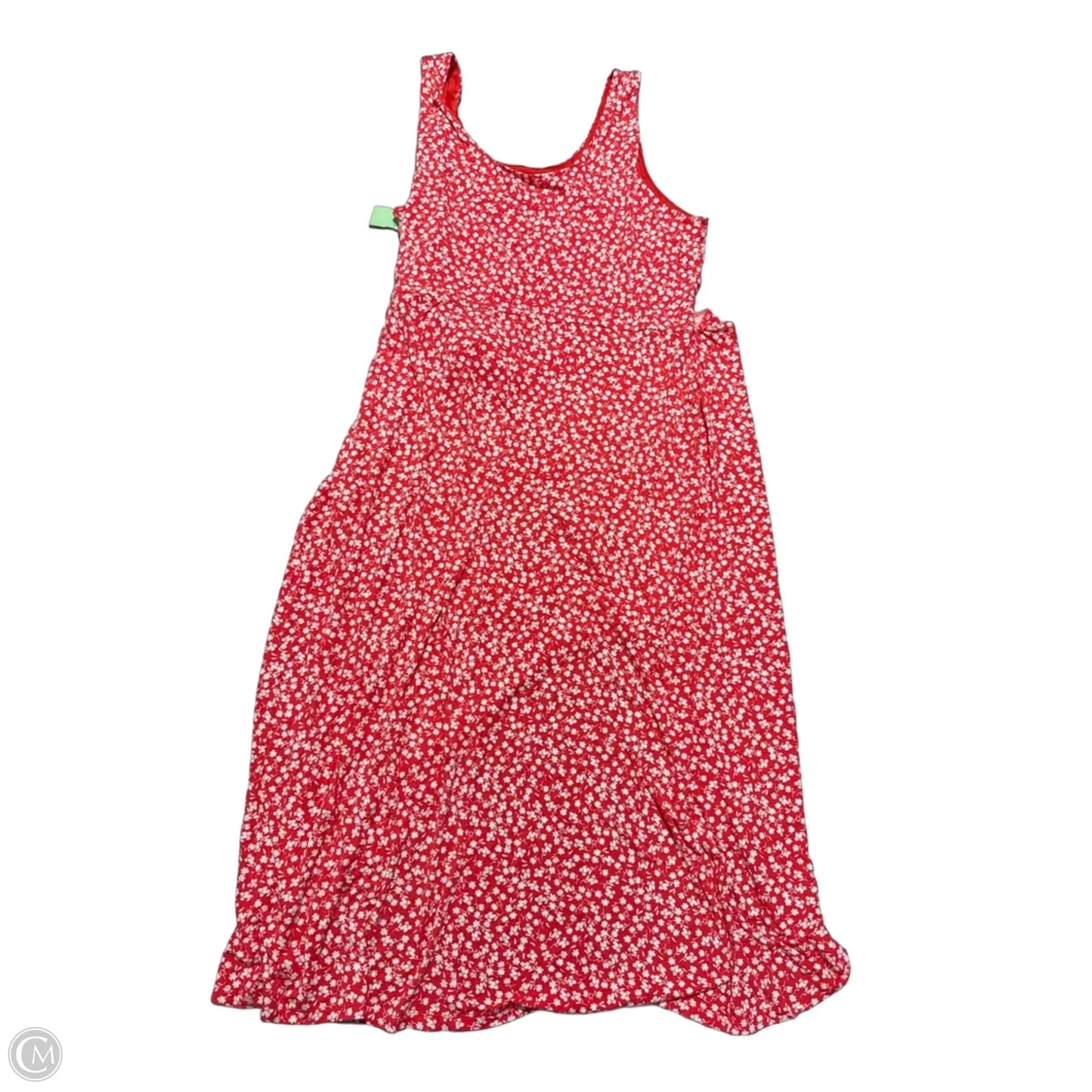 Dress Casual Midi By Loft In Red & White, Size: Xl