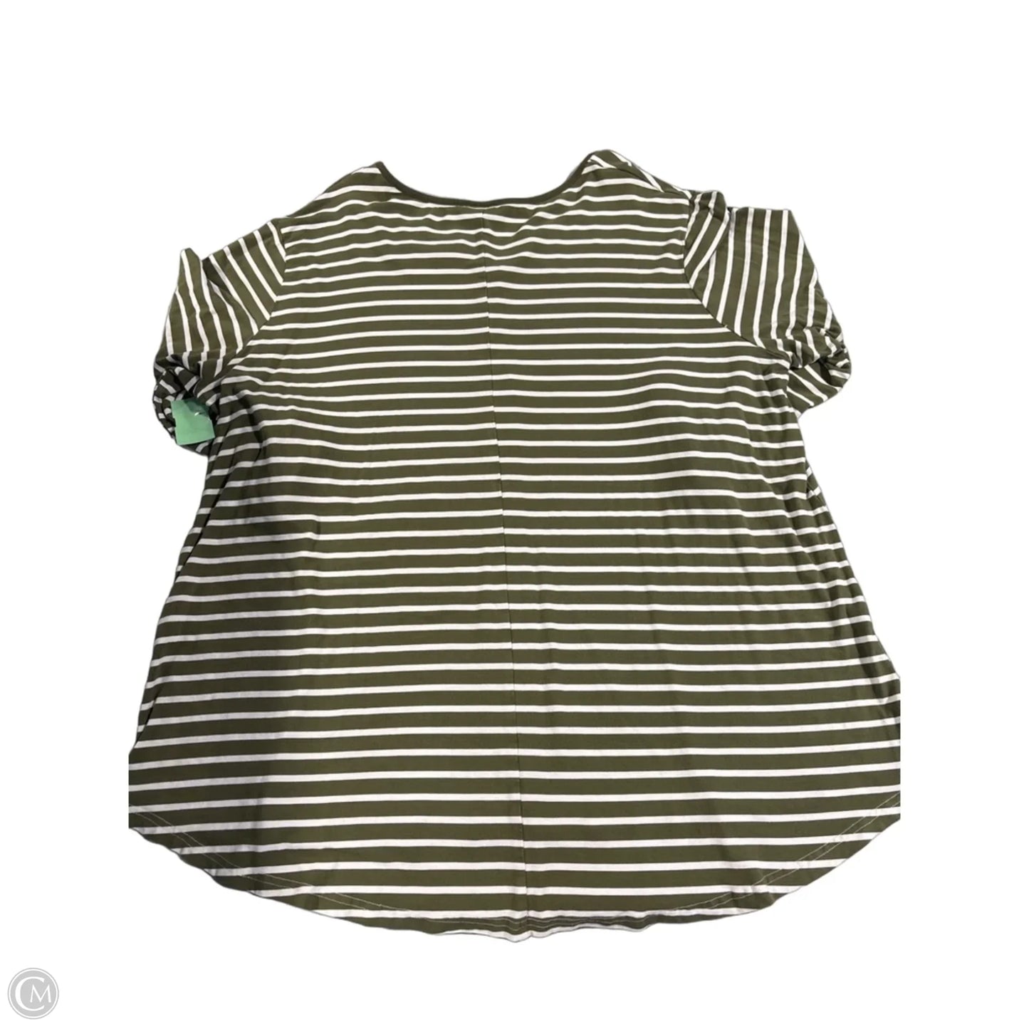 Top 3/4 Sleeve By Simple In Green & White, Size: 3x