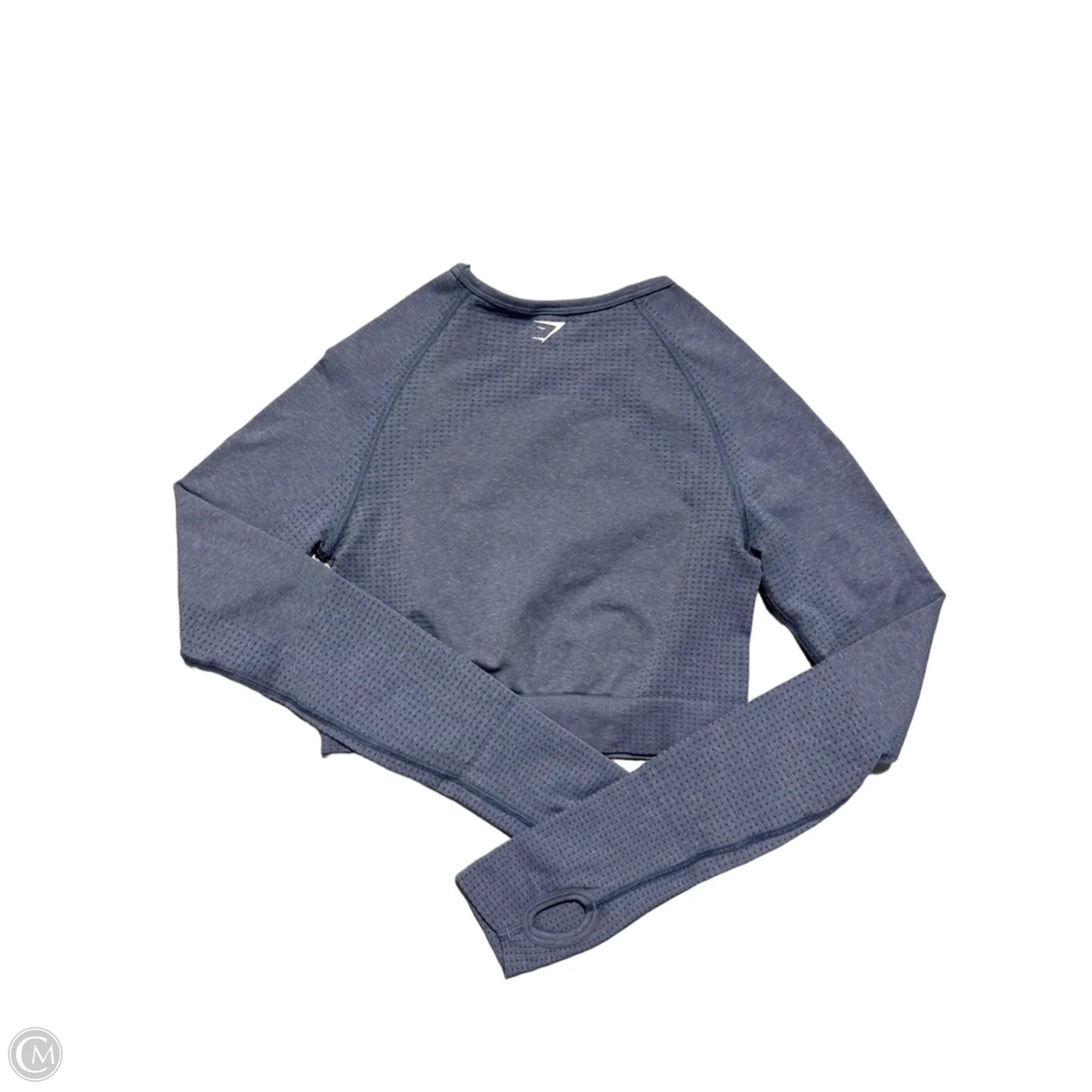 Athletic Top Long Sleeve Collar By Gym Shark In Blue, Size: S