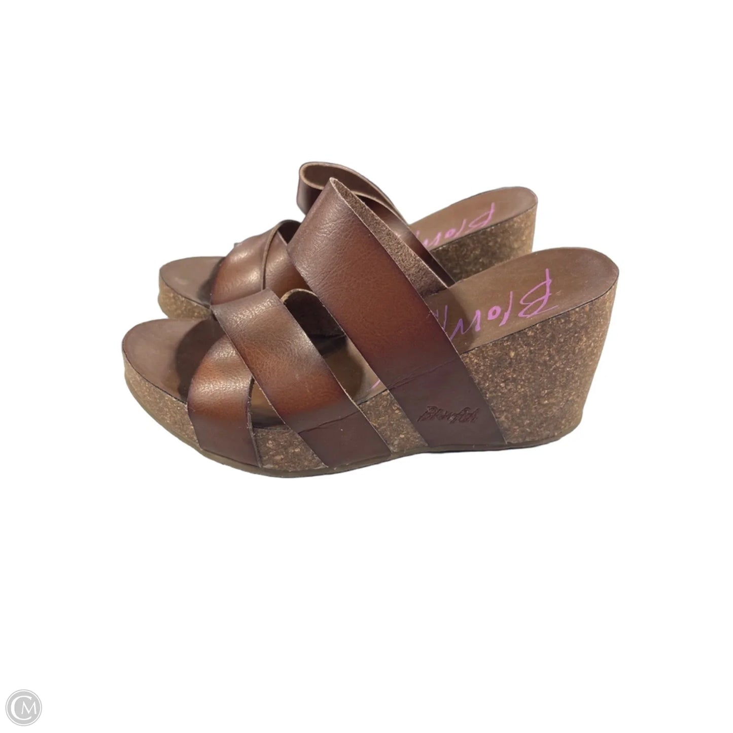 Sandals Heels Wedge By Blowfish In Brown, Size: 8.5