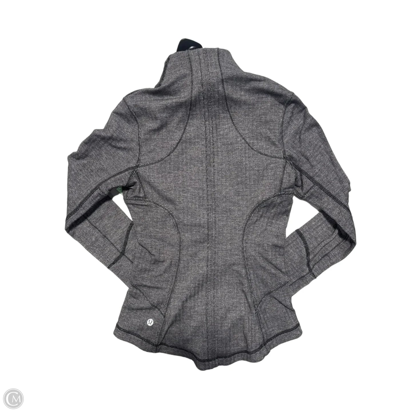 Athletic Jacket By Lululemon In Black & Grey, Size: S