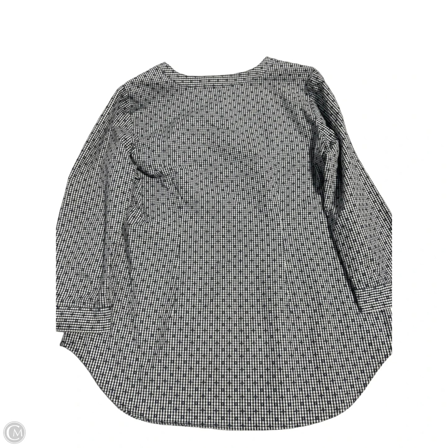 Top 3/4 Sleeve By Van Heusen In Black & White, Size: S