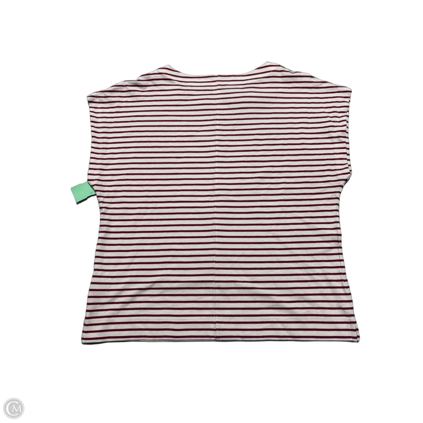 Top Short Sleeve By Evereve In Red & White, Size: S