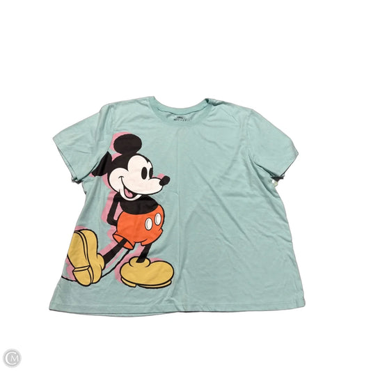 Top Short Sleeve By Disney In Blue, Size: 3x