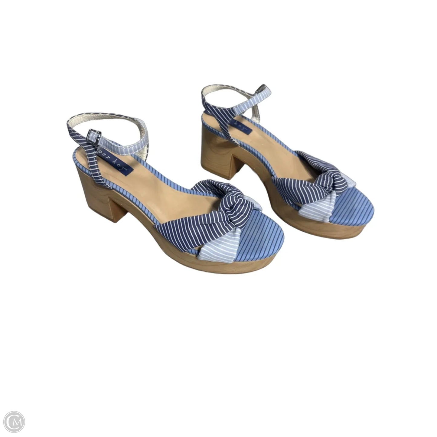 Sandals Heels Block By Copper Key In Blue, Size: 6