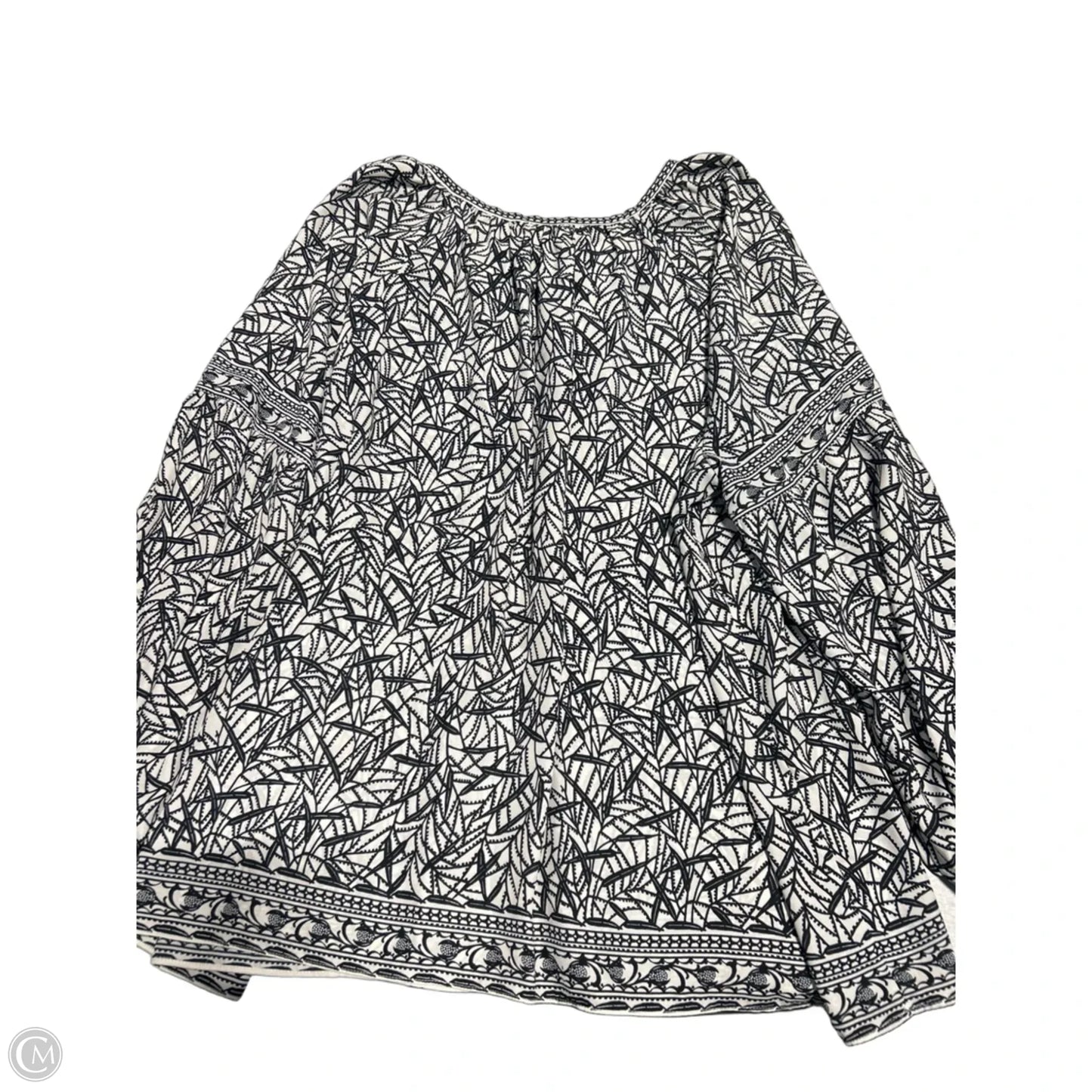 Top Long Sleeve By Max Studio In Black & White, Size: 3x
