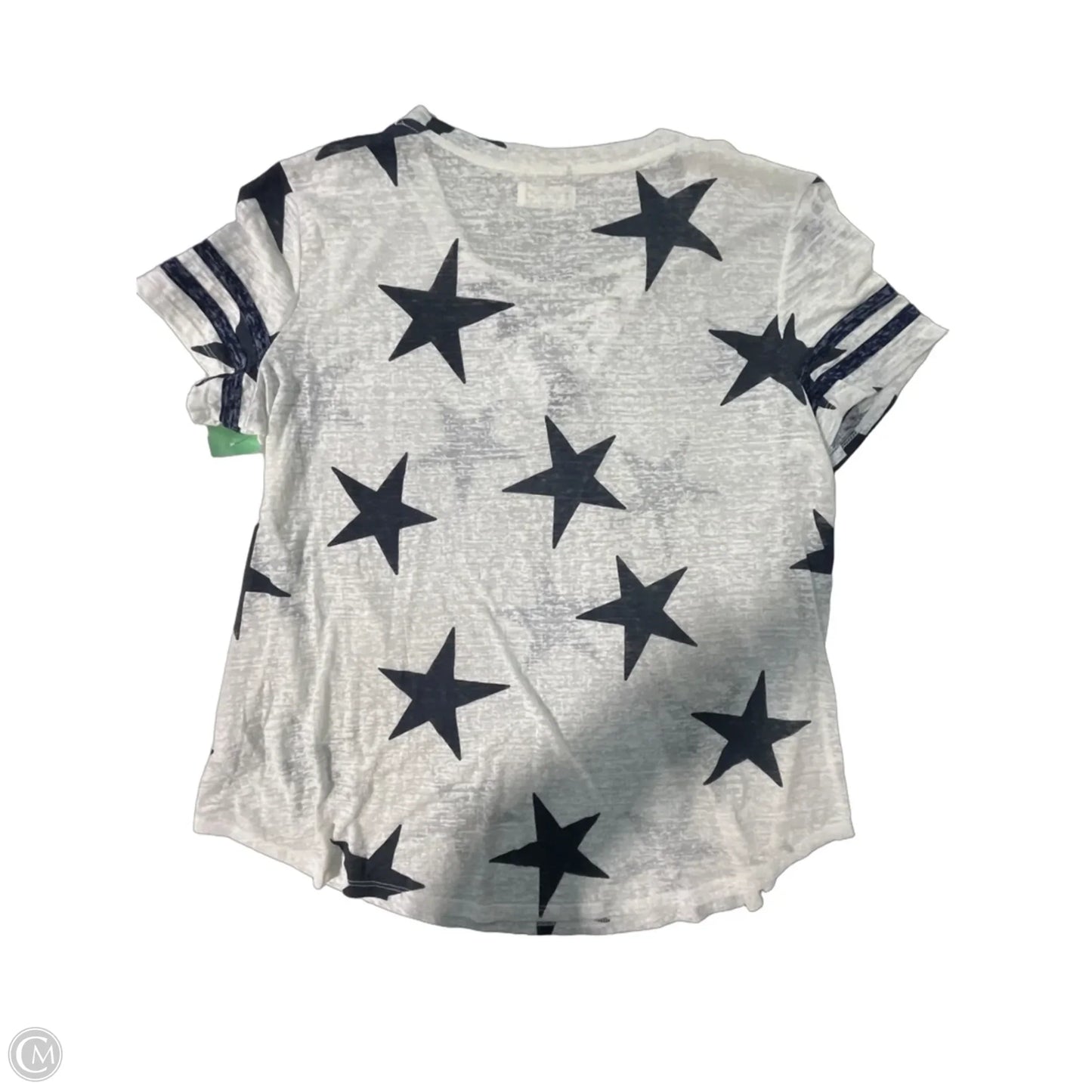 Top Short Sleeve By Maurices In Blue & White, Size: Xl