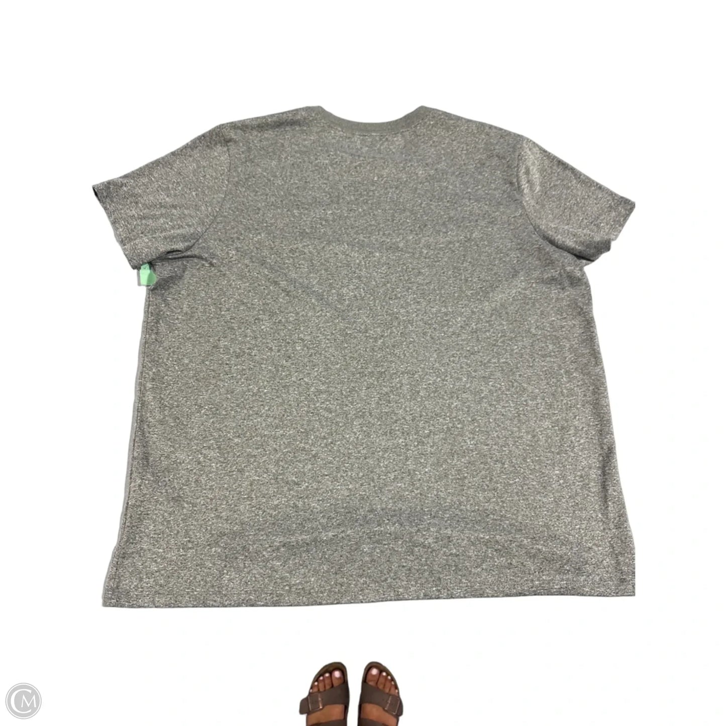 Athletic Top Short Sleeve By Nike In Grey, Size: Xl